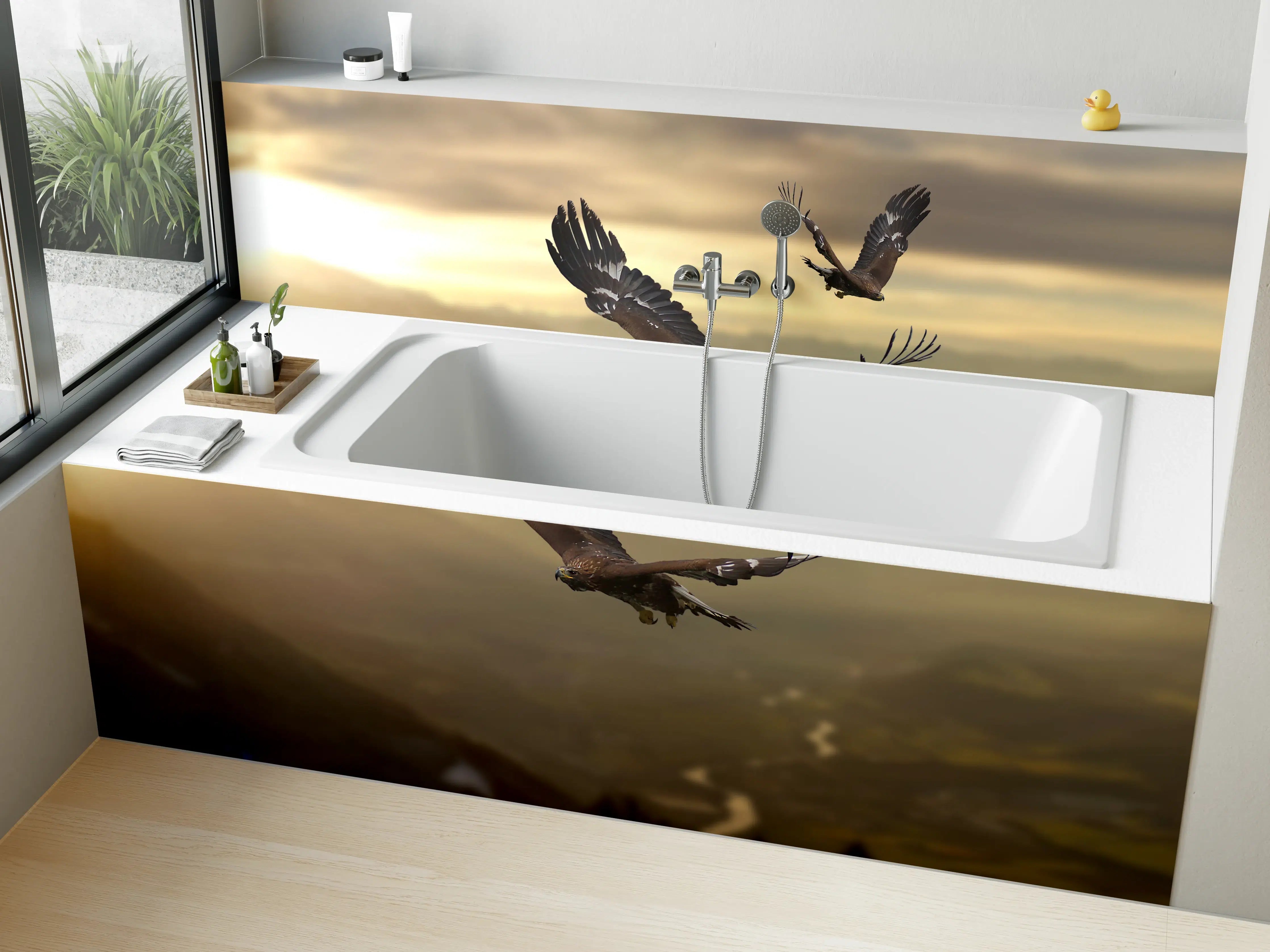 Badewannen-Rückwand - Steinadler an den Alpen