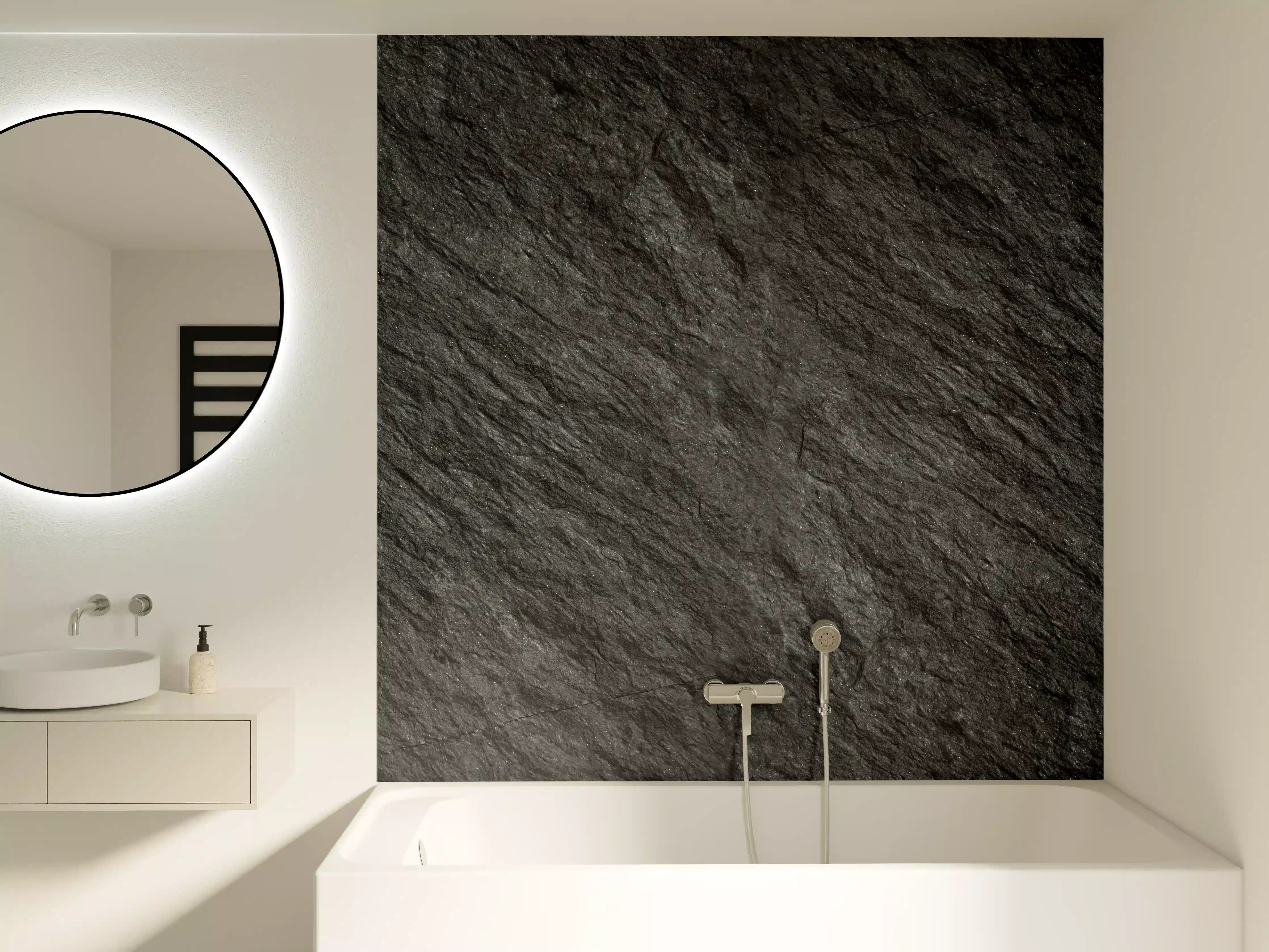 Badewannen-Rückwand - Steintextur mit Rissen