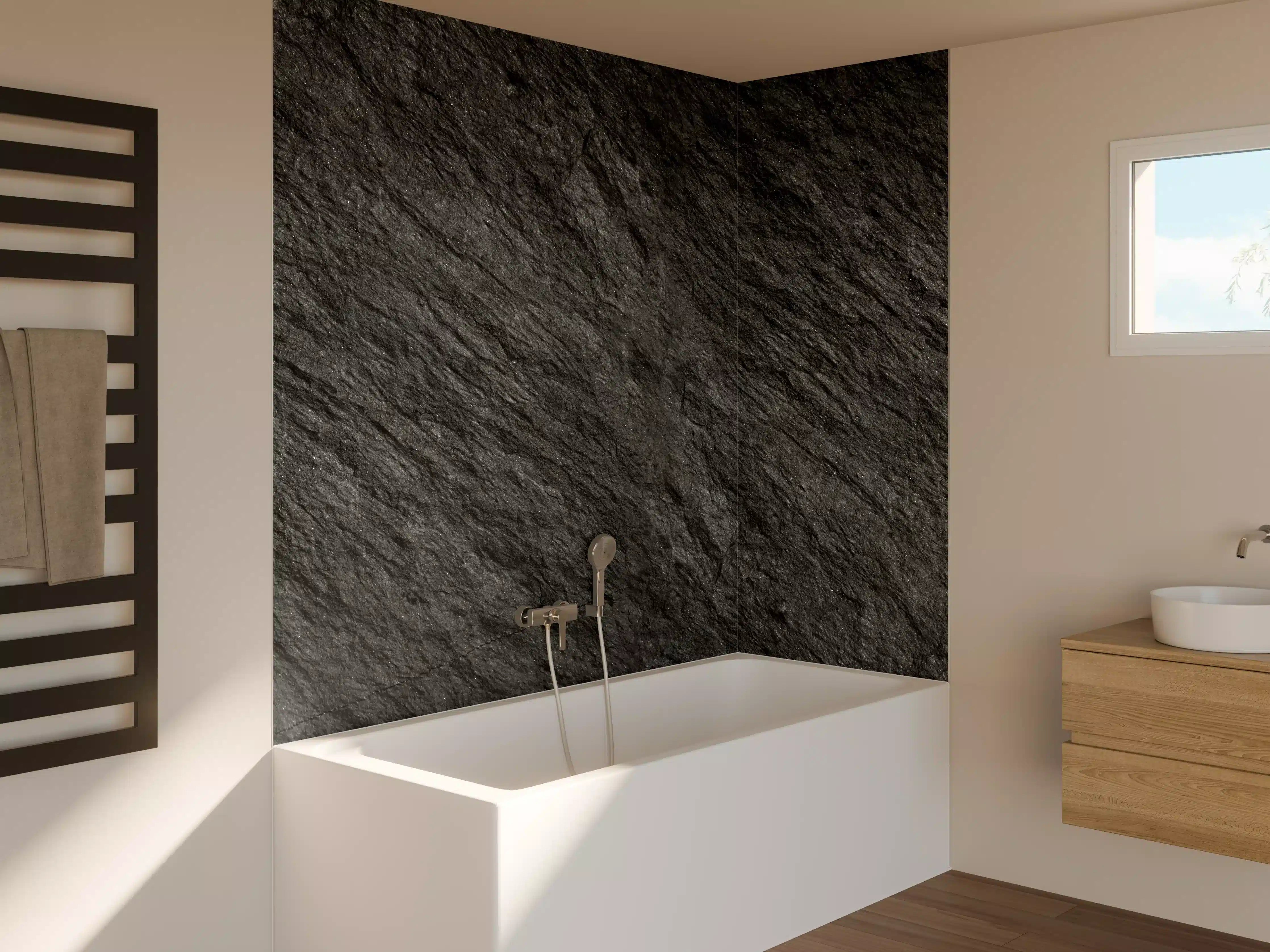 Badewannen-Rückwand - Steintextur mit Rissen