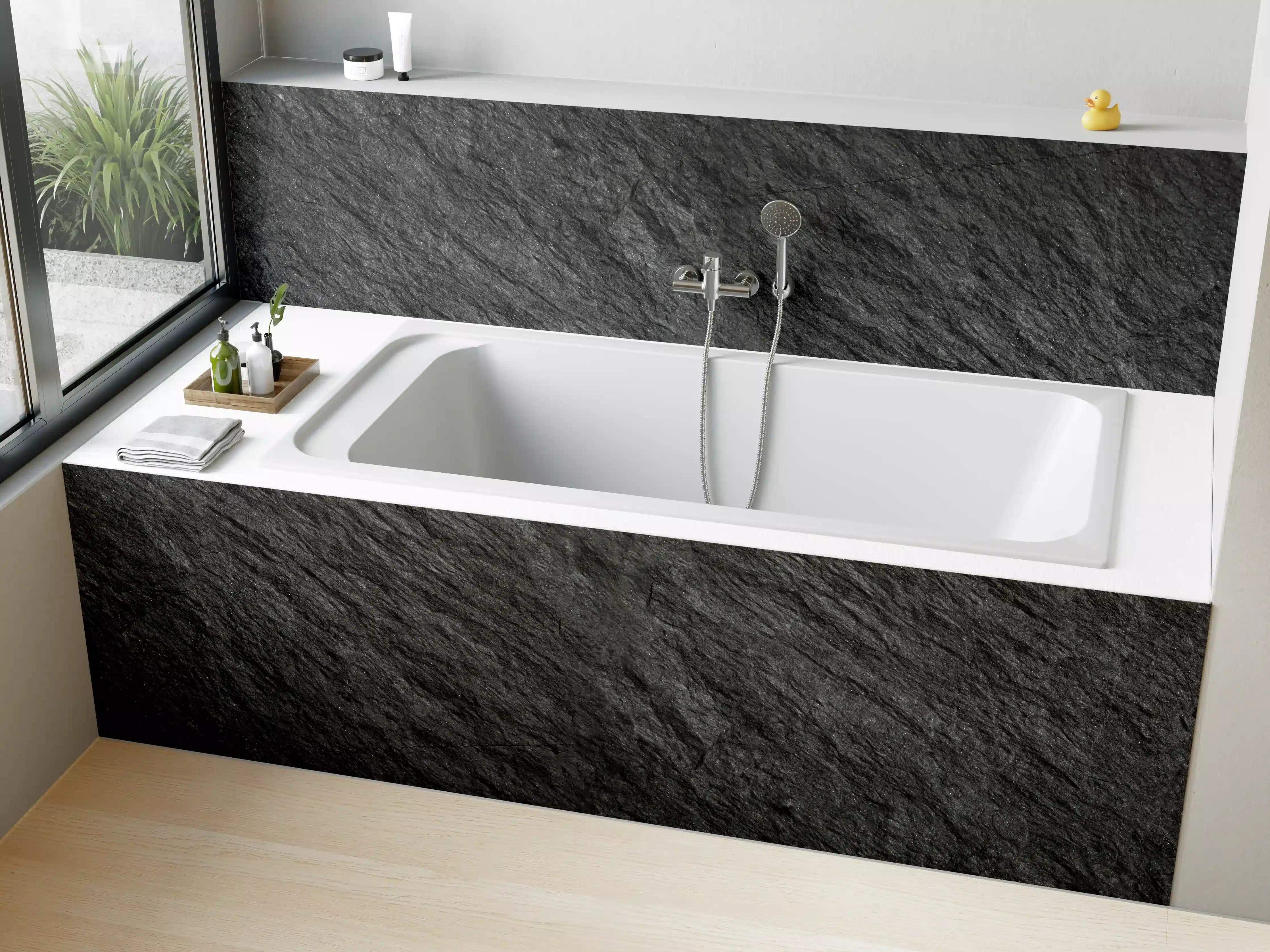 Badewannen-Rückwand - Steintextur mit Rissen