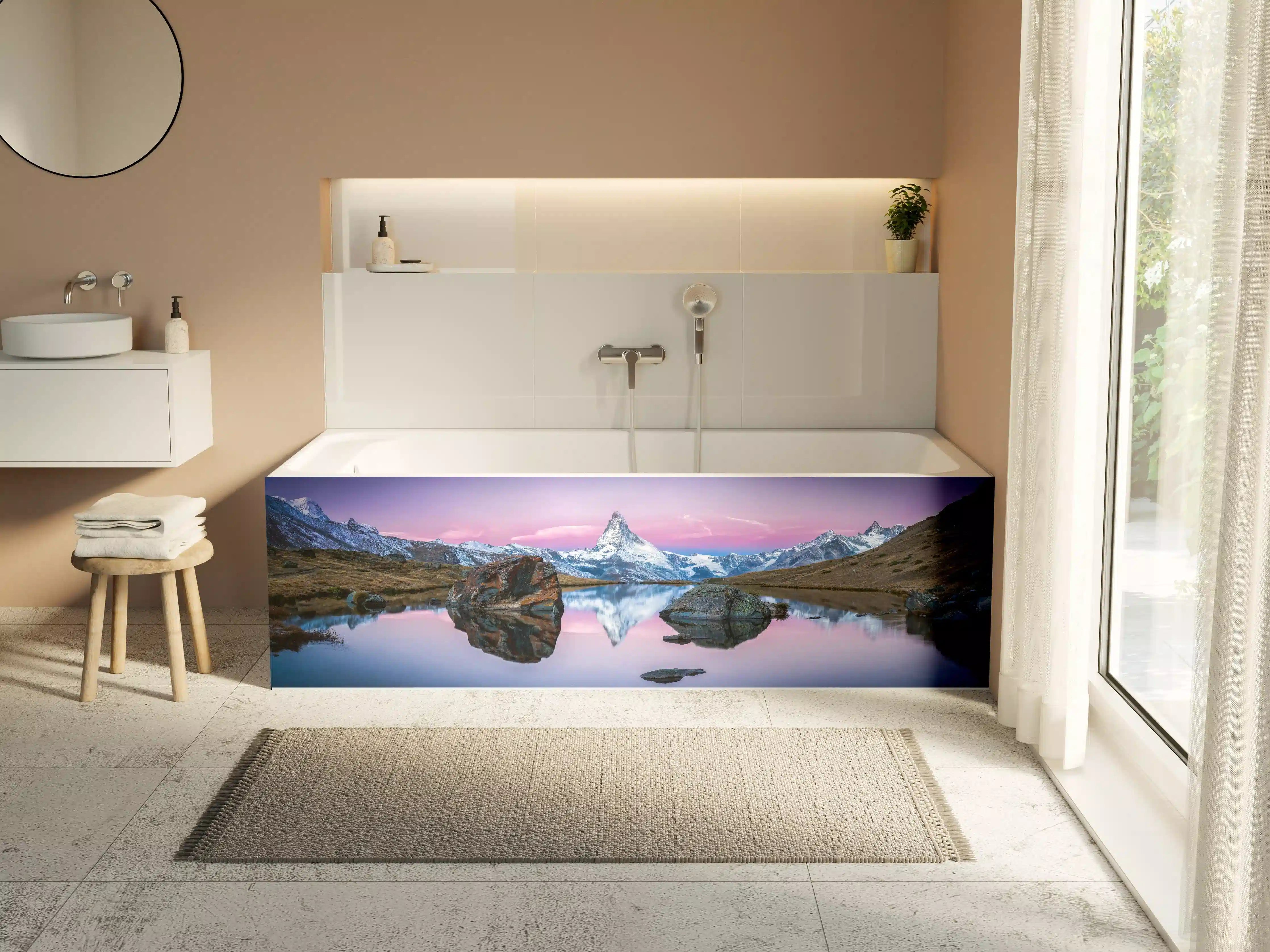 Badewannen-Rückwand - Stellisee in Schweiz - Matterhorn Panorama