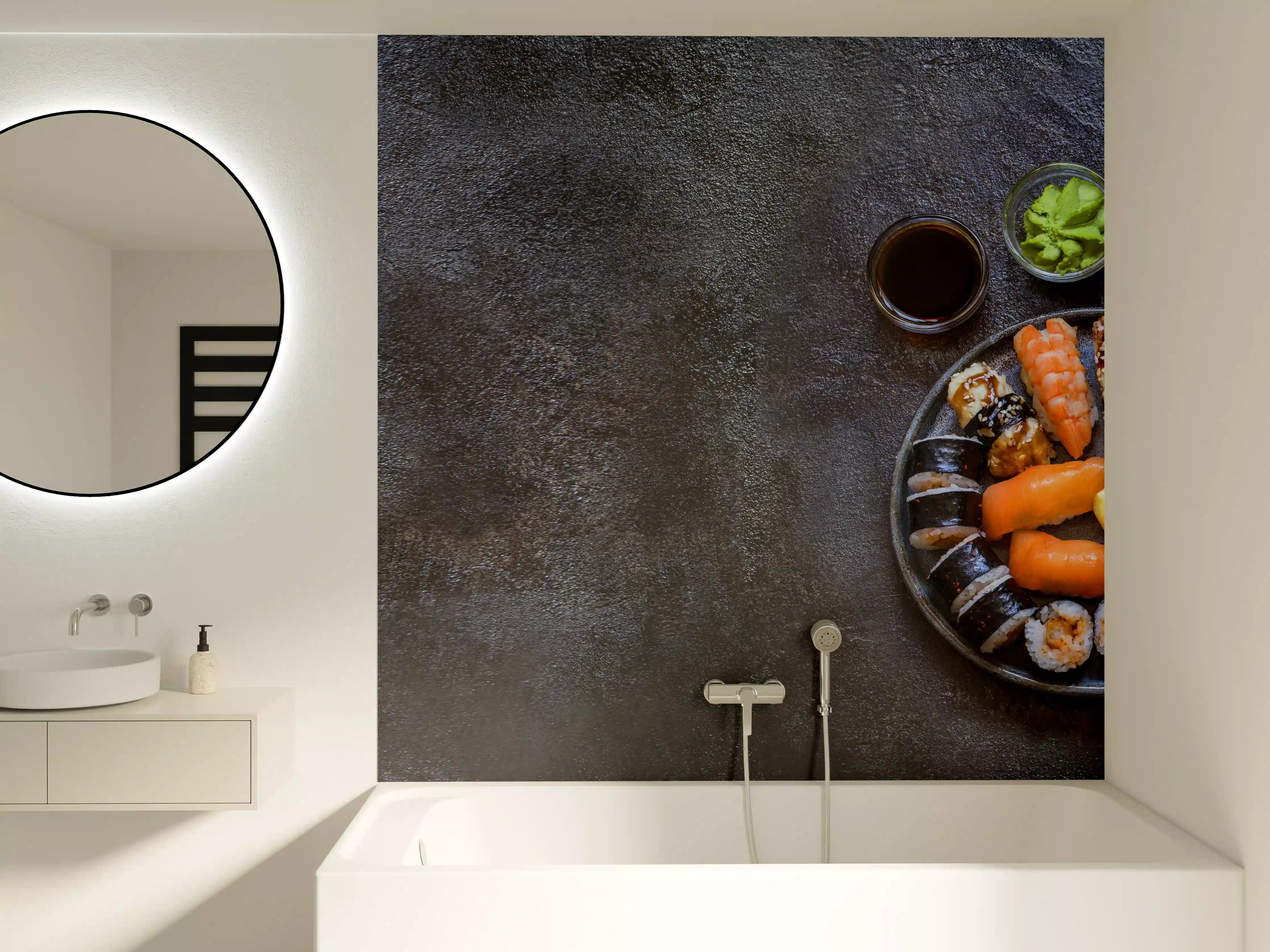 Badewannen-Rückwand - Sushi-Bowl mit Lachs