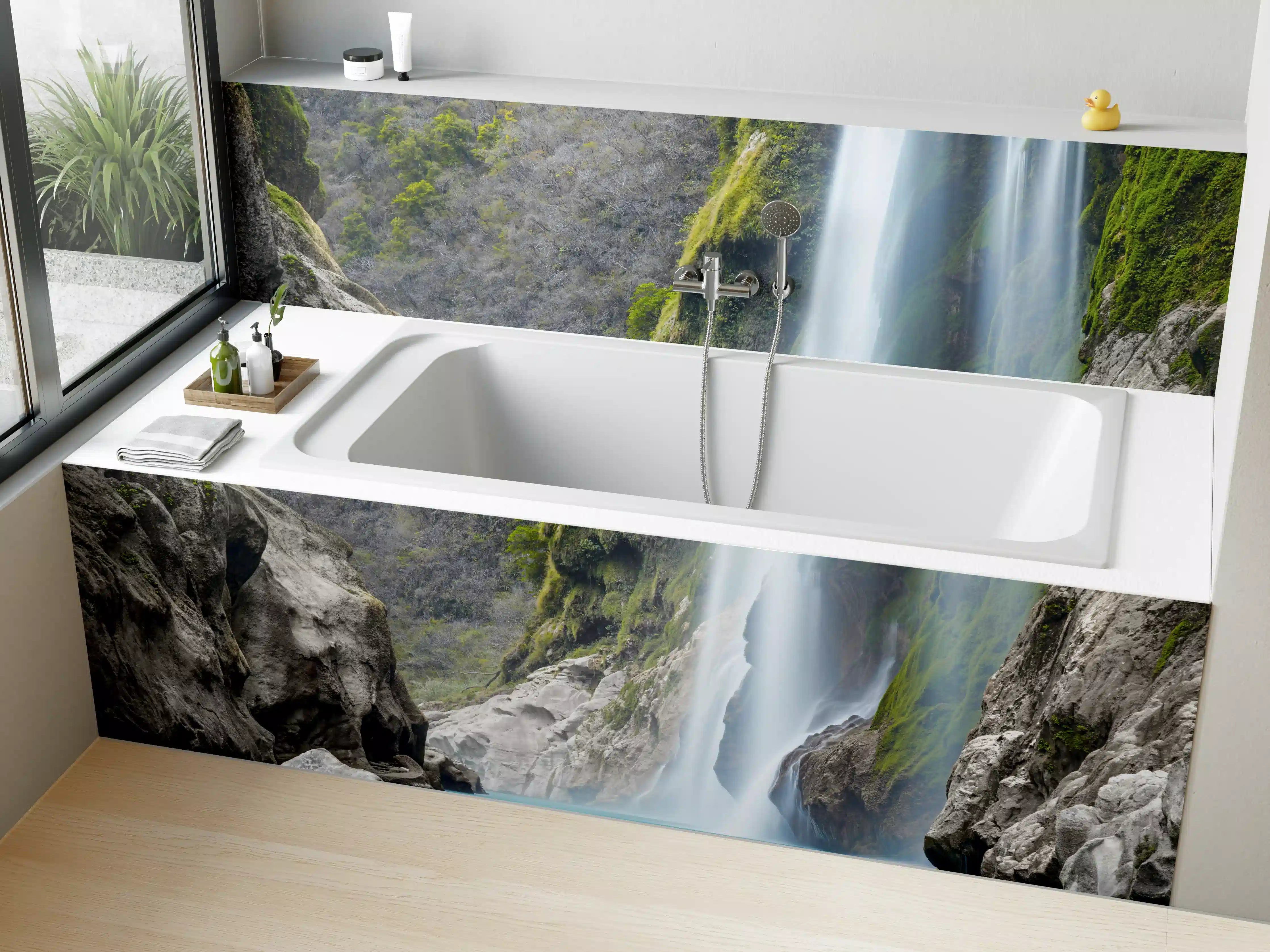 Badewannen-Rückwand - Tamul-Wasserfall am Fluss Tampaon