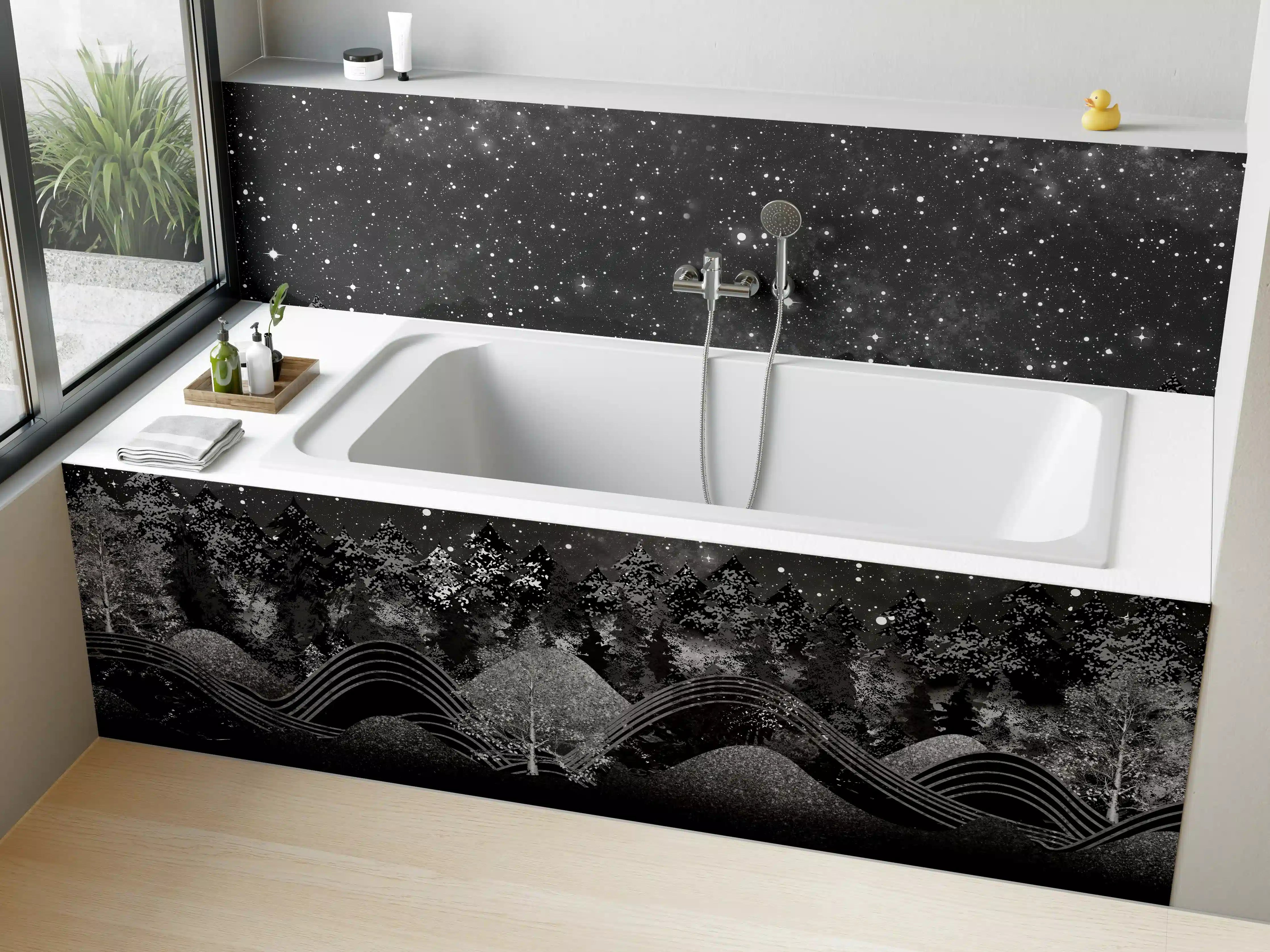 Badewannen-Rückwand - Tapete einer Landschaft - 3D