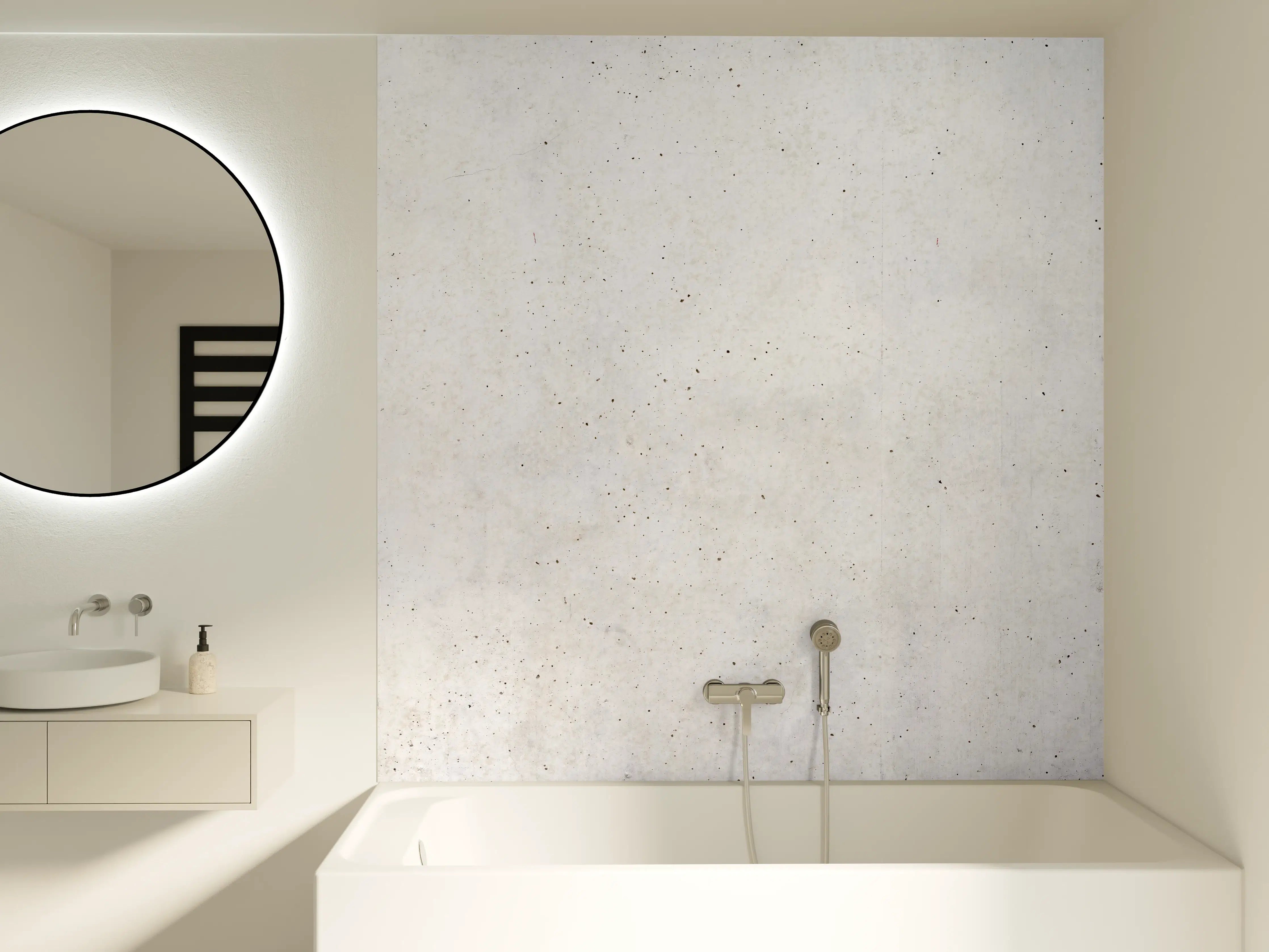 Badewannen-Rückwand - Textur einer weißen Betonwand