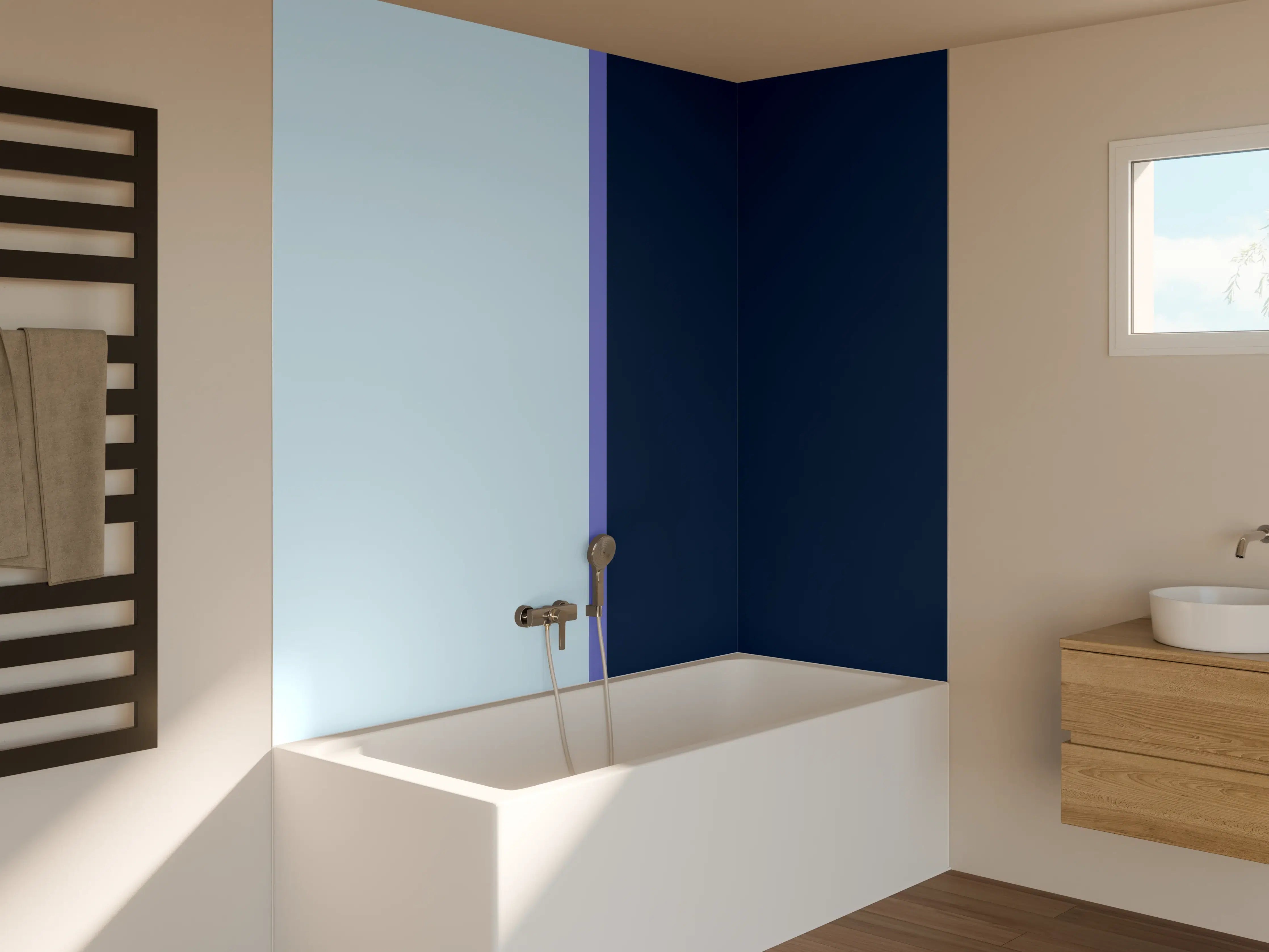 Badewannen-Rückwand - The Blues - Easy Vertical - Blueberry