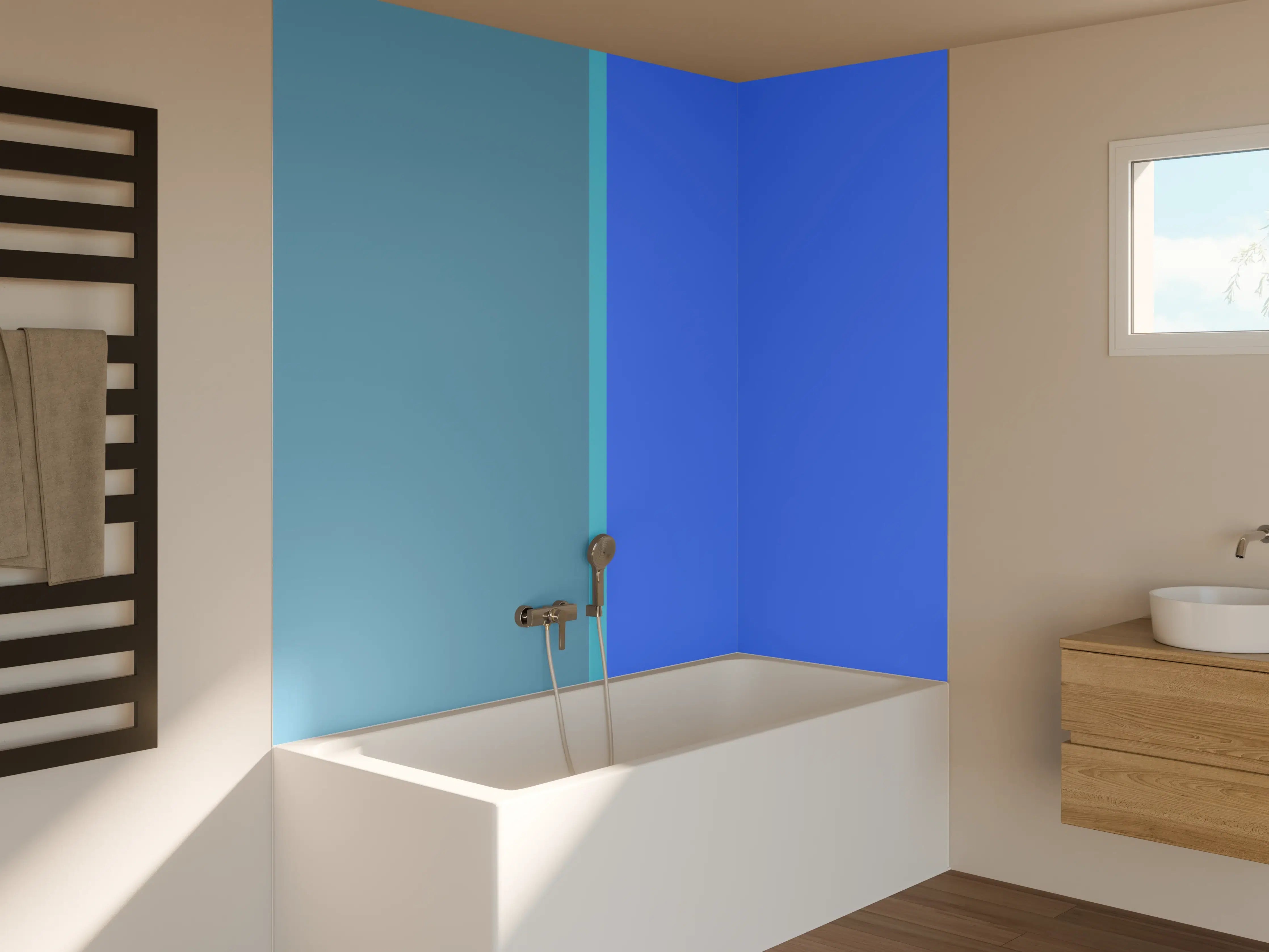 Badewannen-Rückwand - The Blues - Easy Vertical - Cornflower