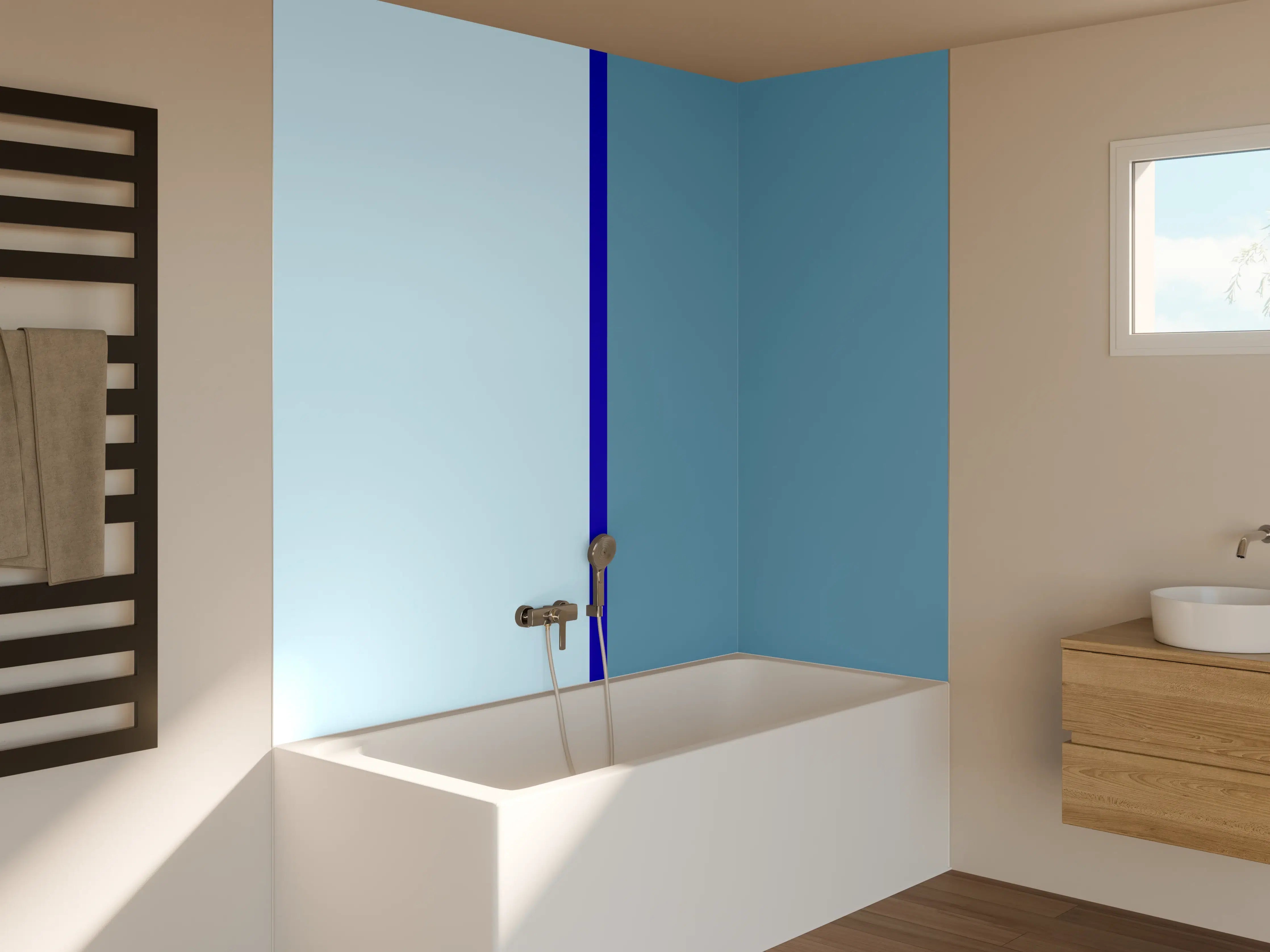 Badewannen-Rückwand - The Blues - Easy Vertical - Ocean