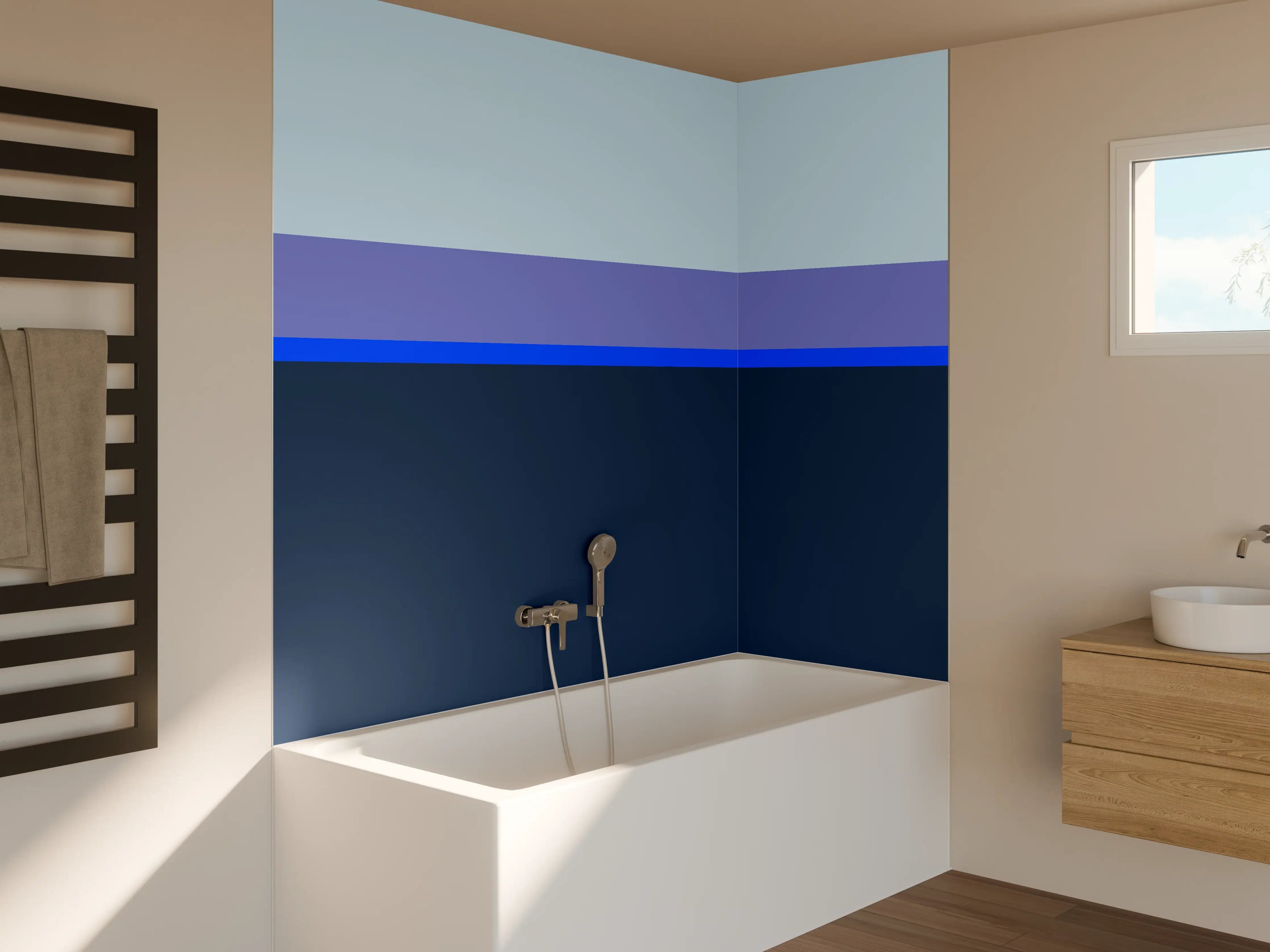 Badewannen-Rückwand - The Blues - Horizontal - Blueberry