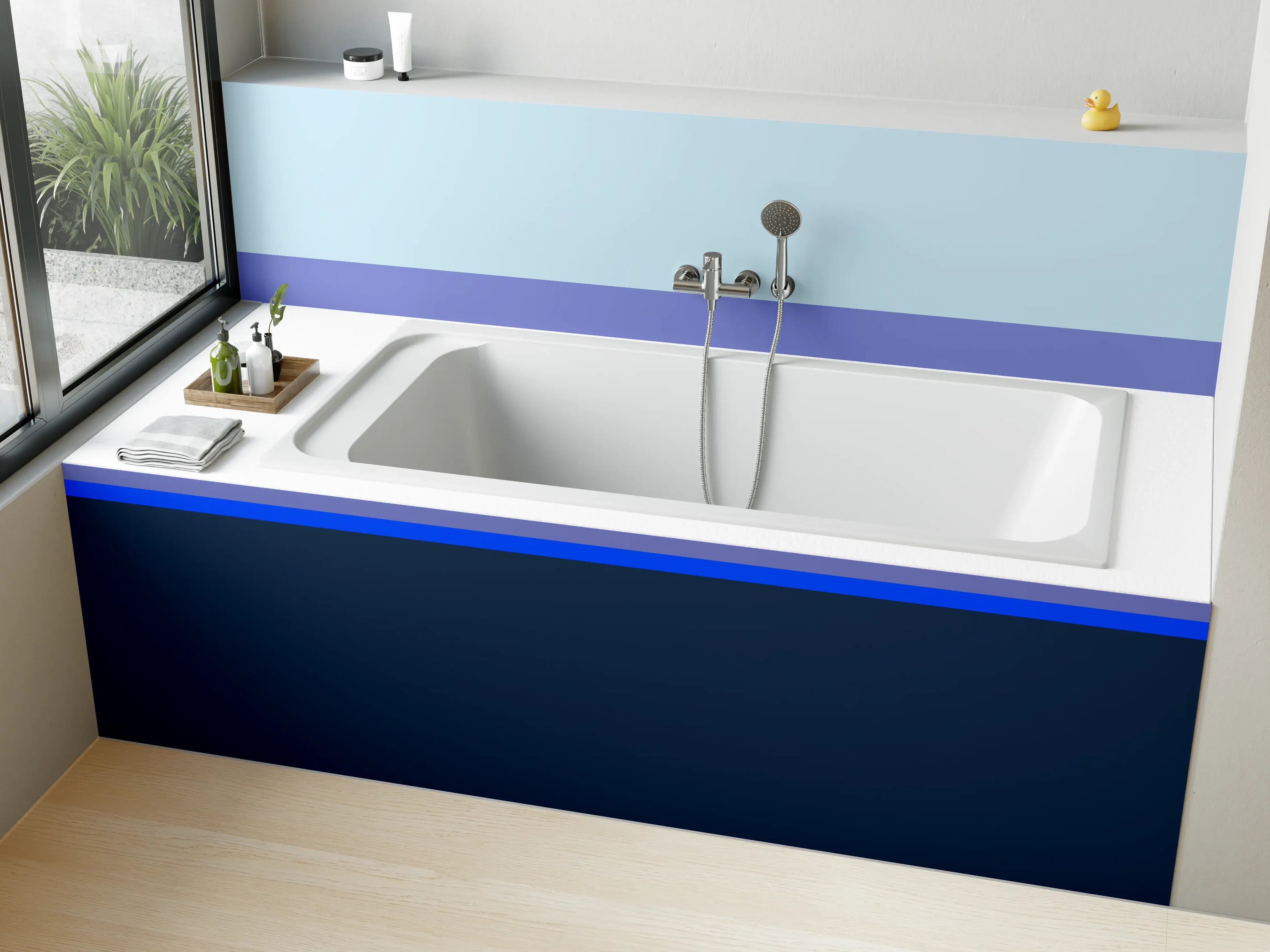 Badewannen-Rückwand - The Blues - Horizontal - Blueberry