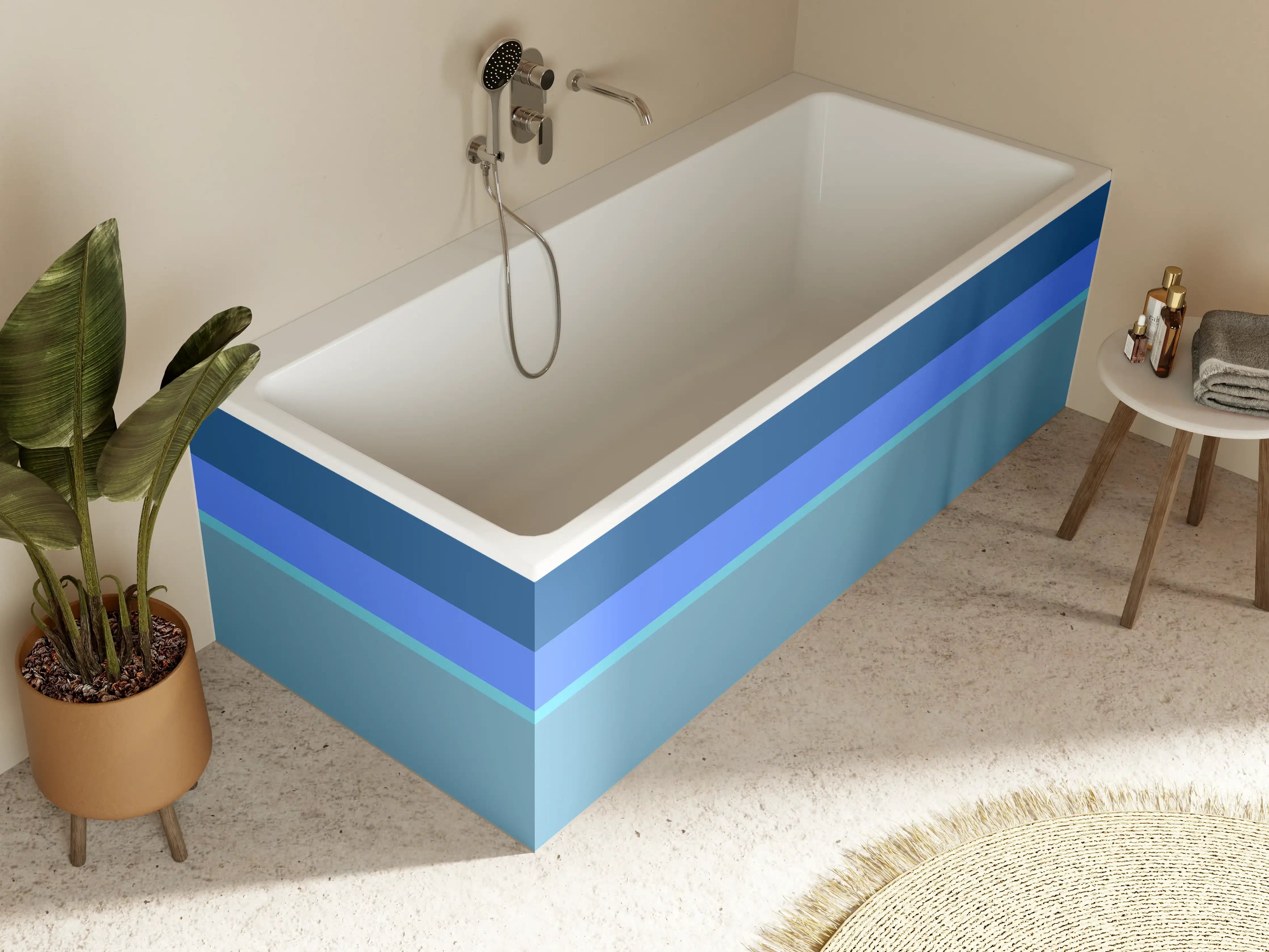Badewannen-Rückwand - The Blues - Horizontal - Cornflower