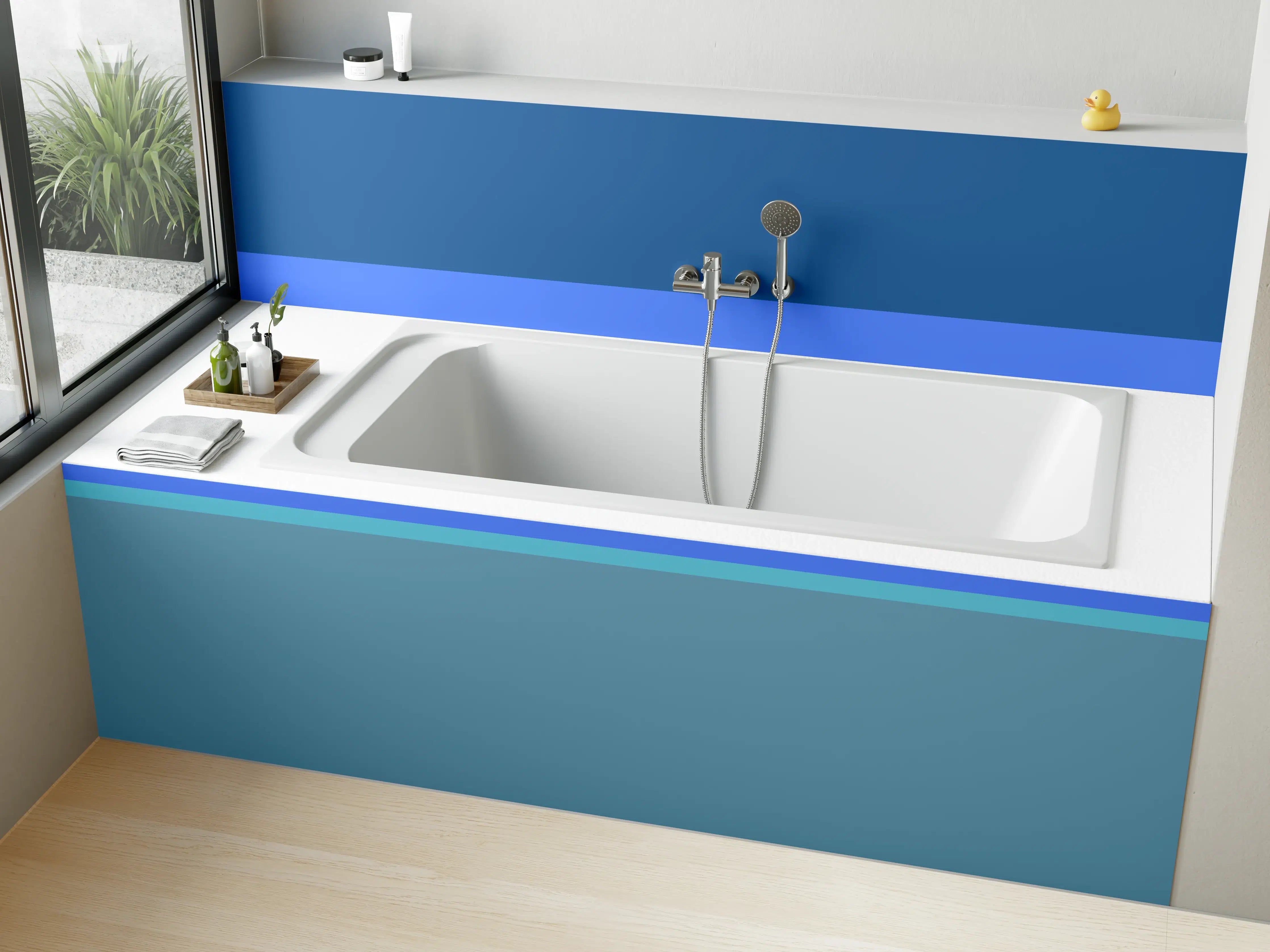 Badewannen-Rückwand - The Blues - Horizontal - Cornflower
