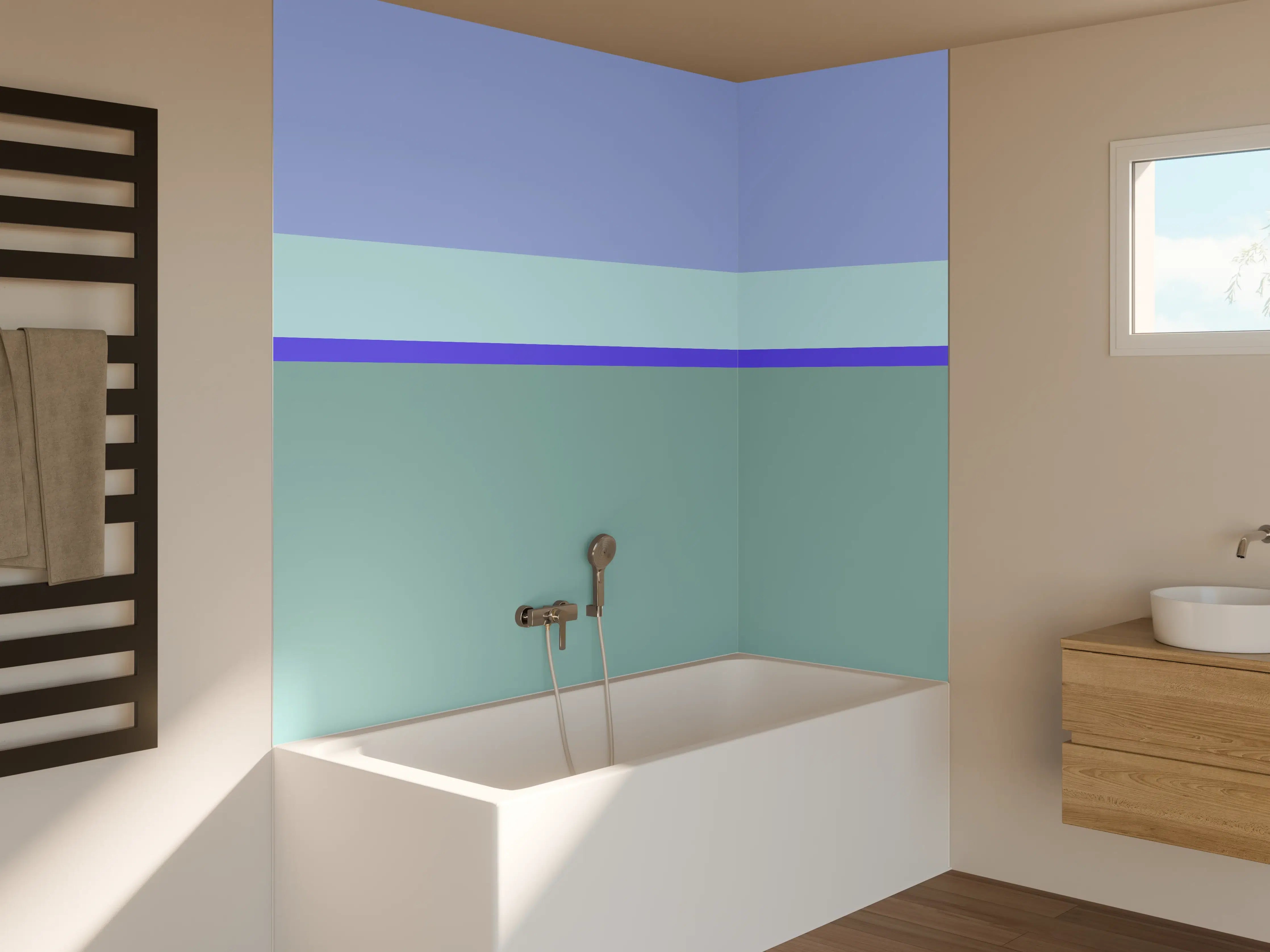 Badewannen-Rückwand - The Blues - Horizontal - Lavender