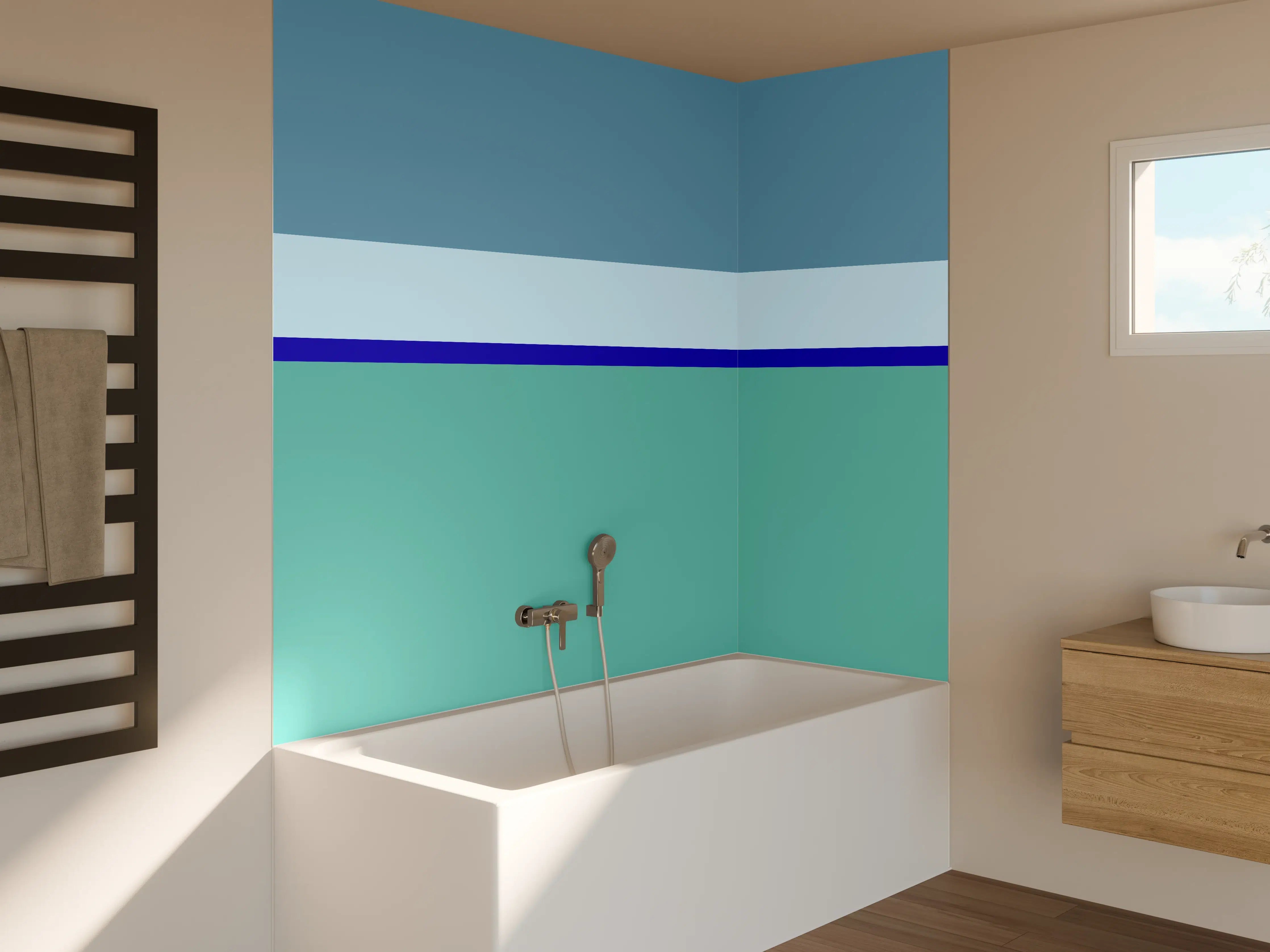 Badewannen-Rückwand - The Blues - Horizontal - Ocean
