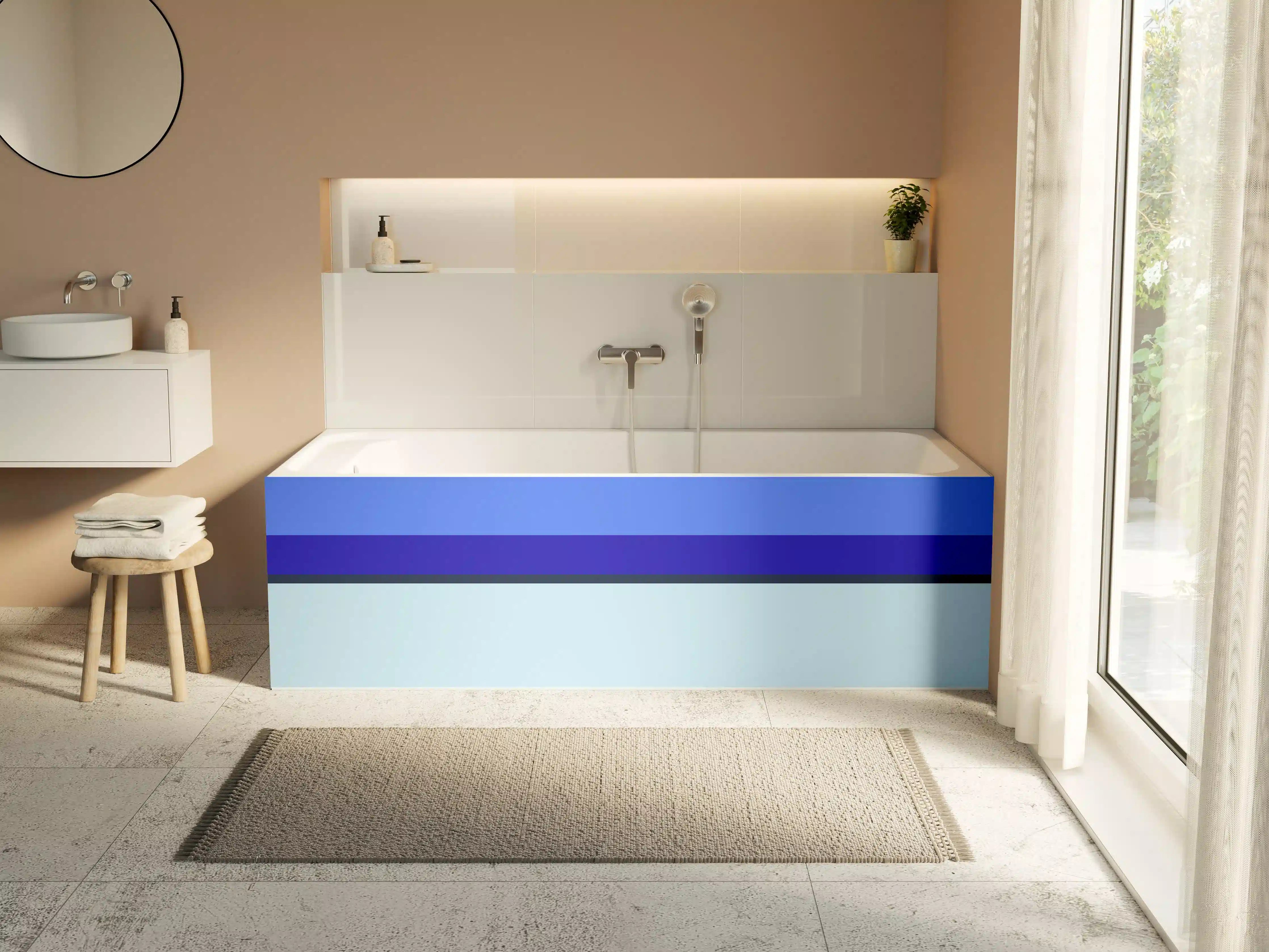 Badewannen-Rückwand - The Blues - Horizontal - Waterfall