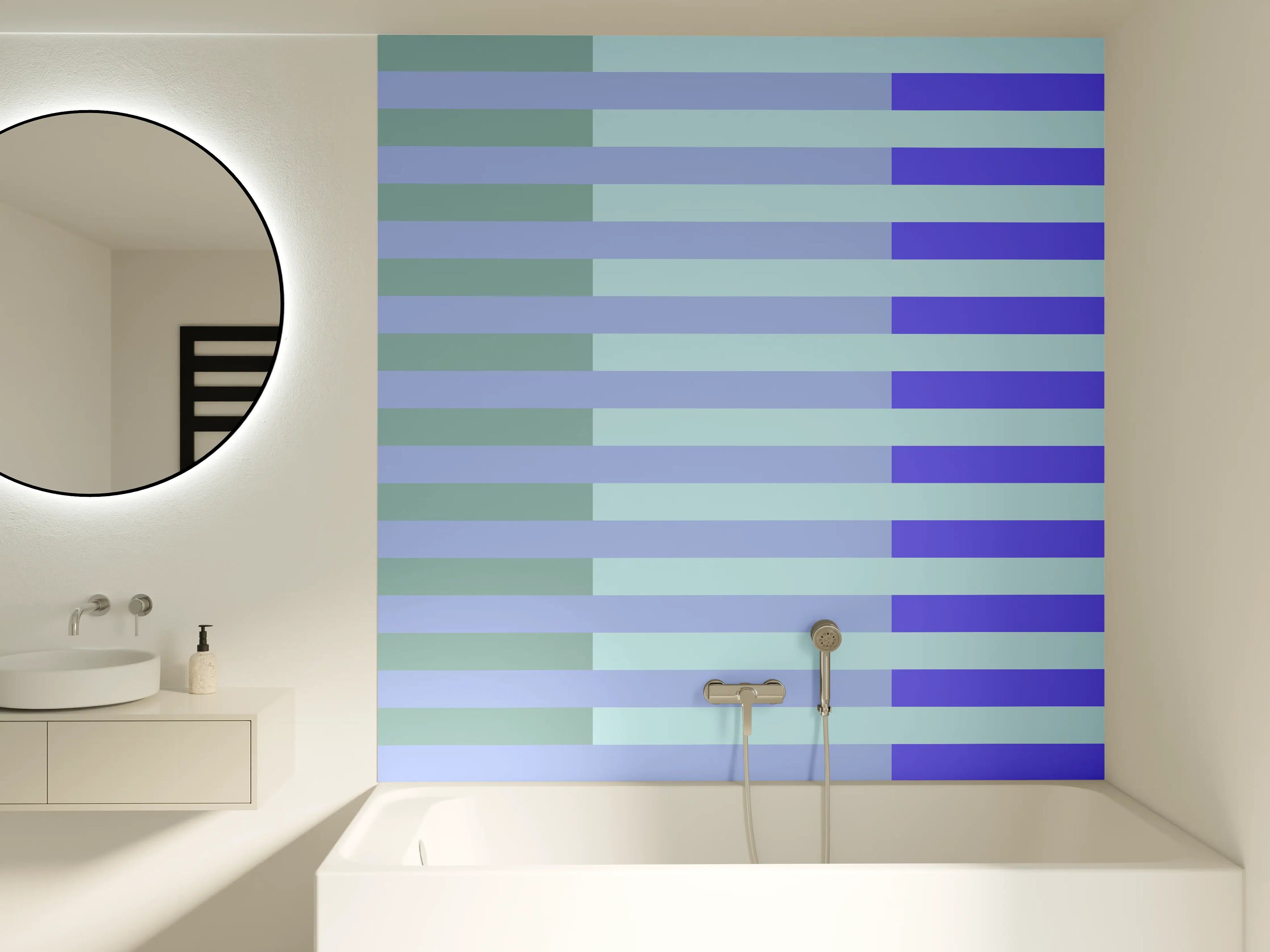 Badewannen-Rückwand - The Blues - Multy Stripes - Lavender