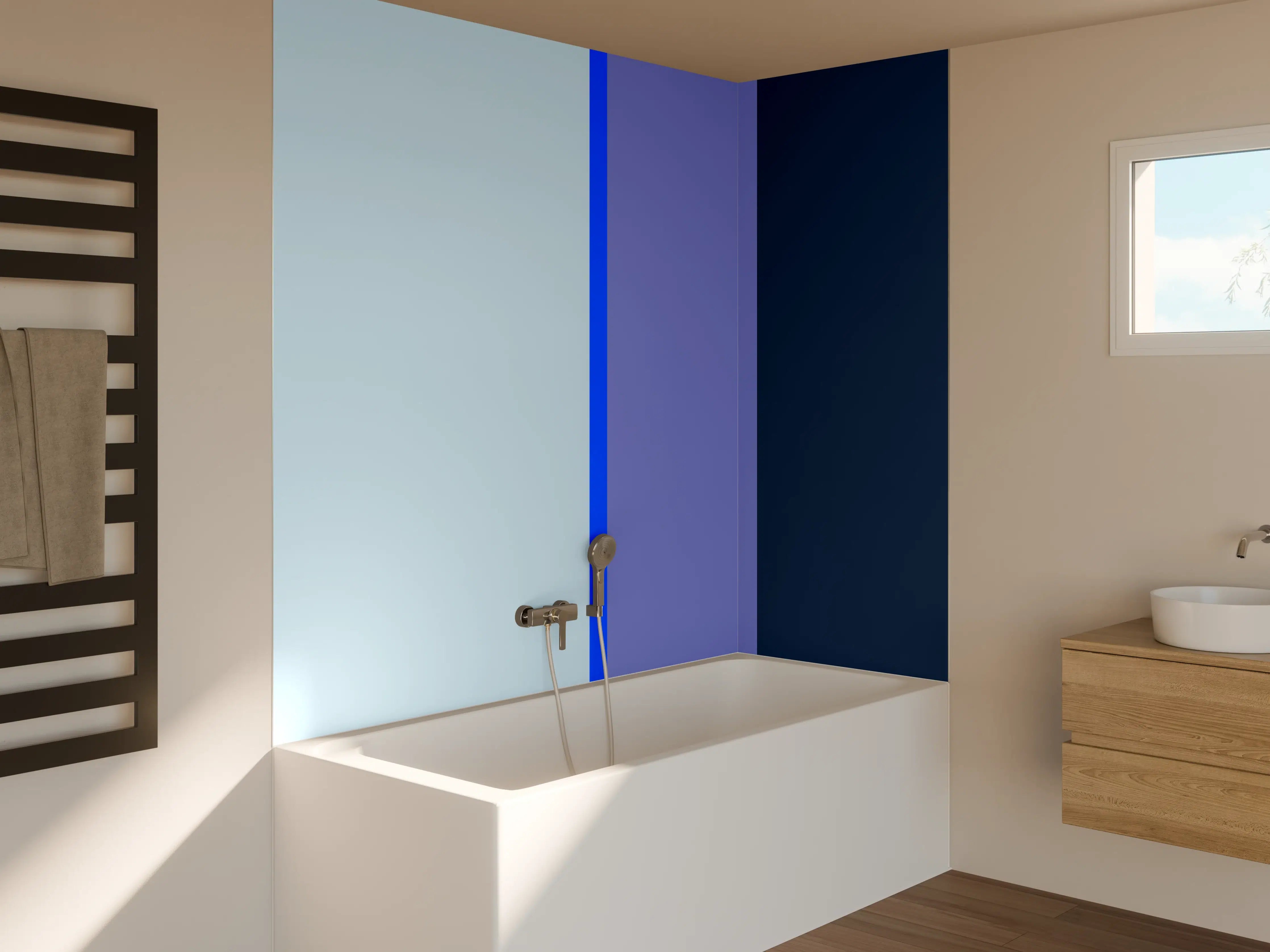 Badewannen-Rückwand - The Blues - Vertical - Blueberry