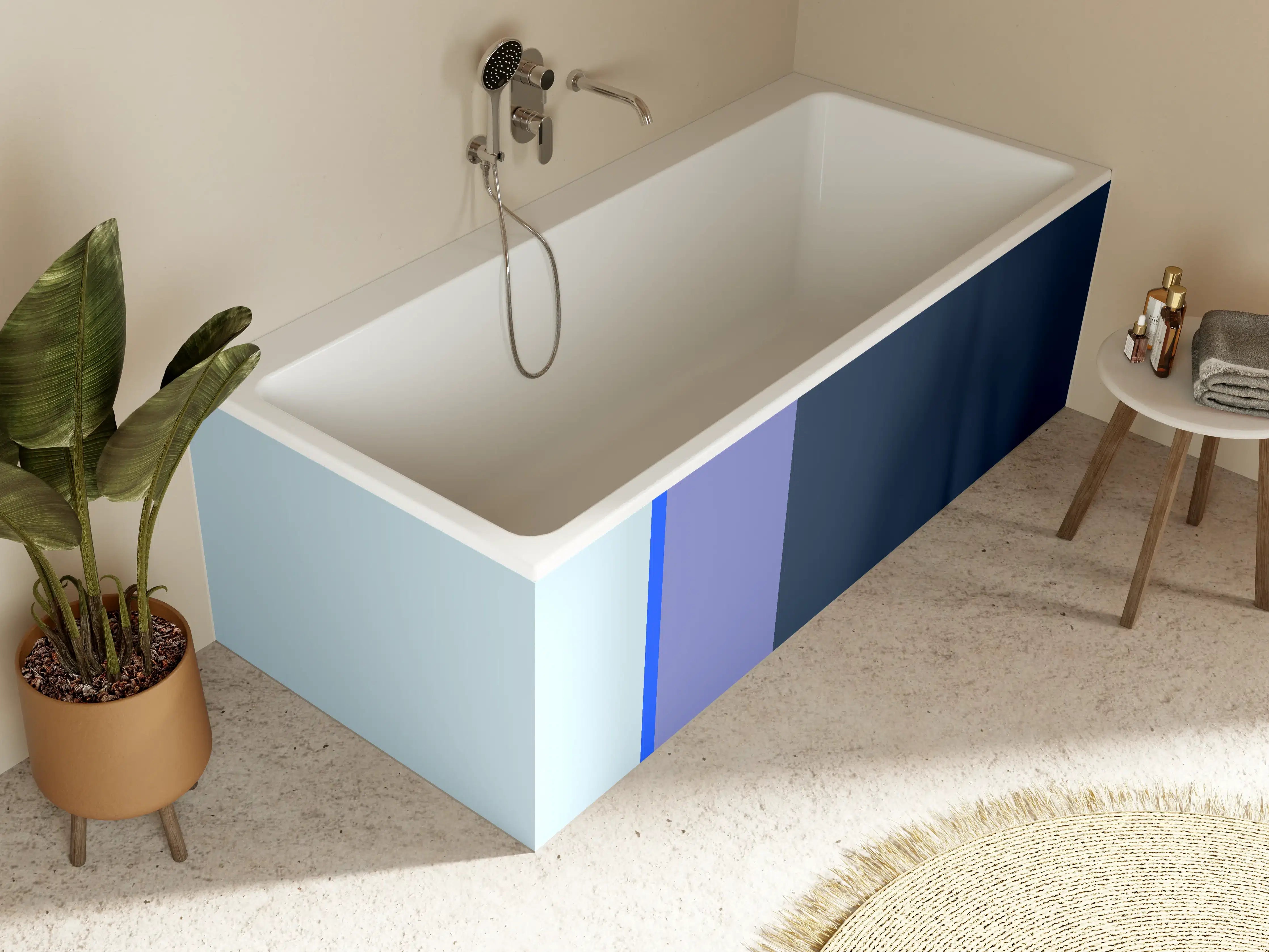 Badewannen-Rückwand - The Blues - Vertical - Blueberry