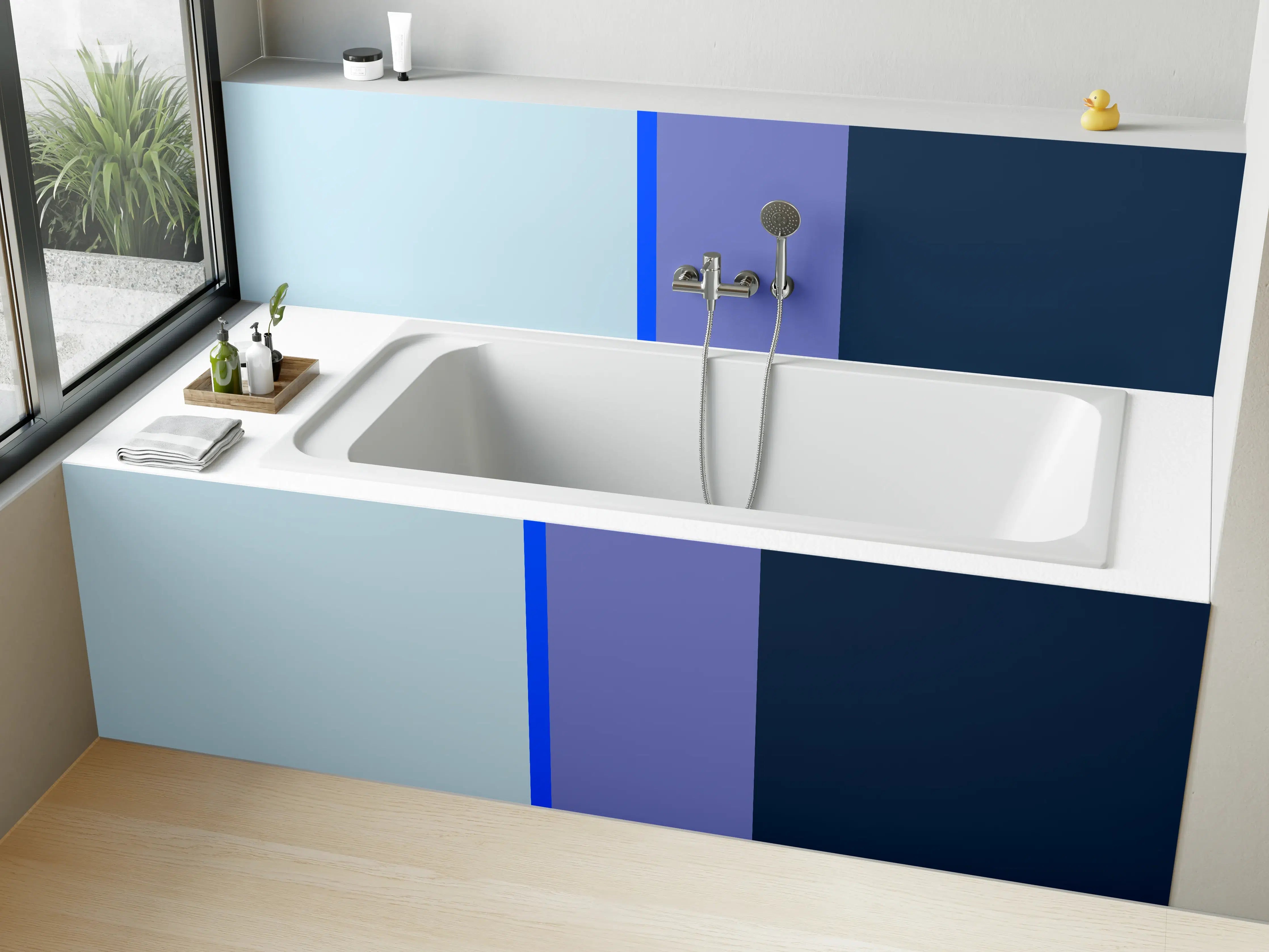Badewannen-Rückwand - The Blues - Vertical - Blueberry