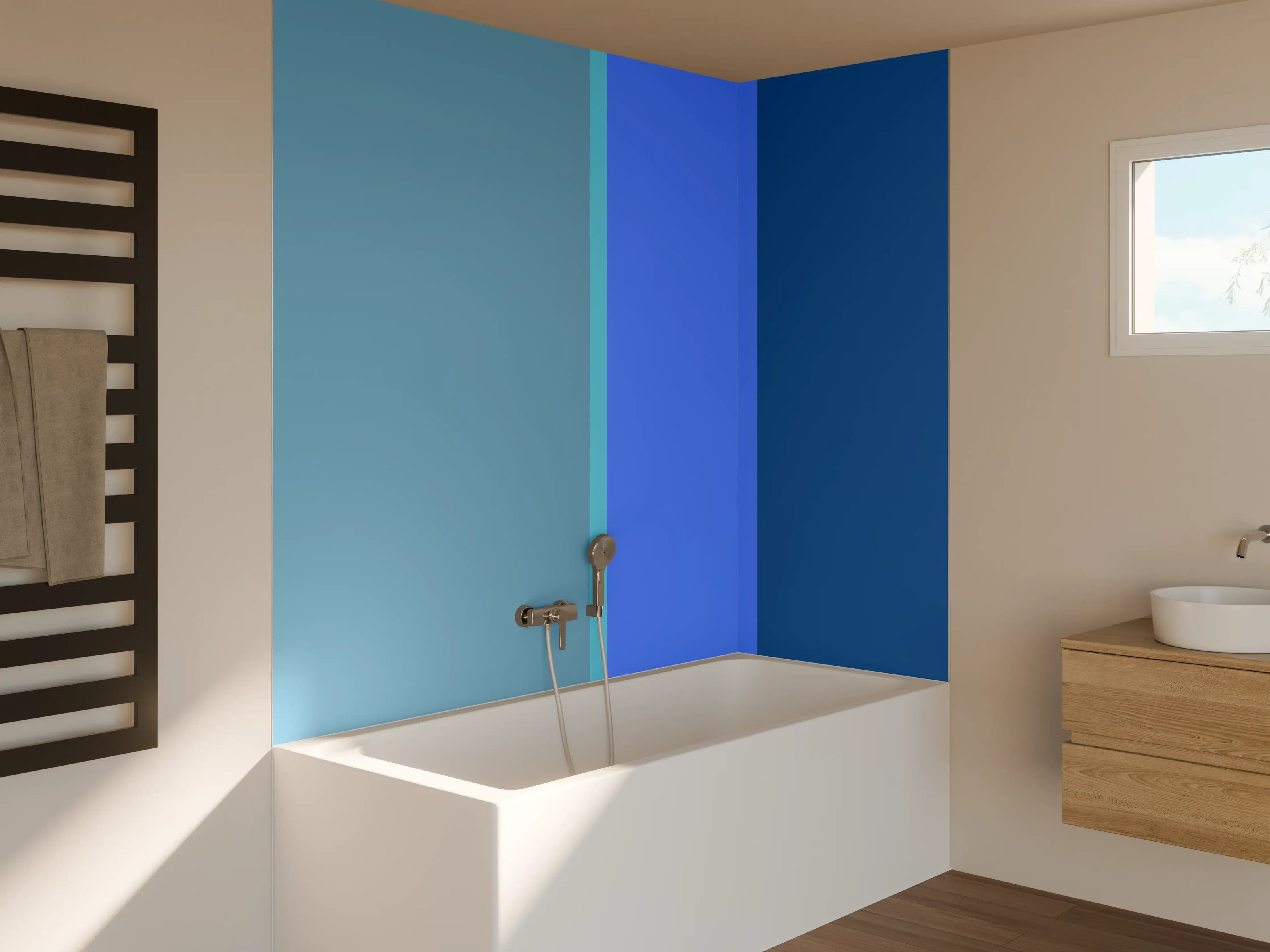 Badewannen-Rückwand - The Blues - Vertical - Cornflower
