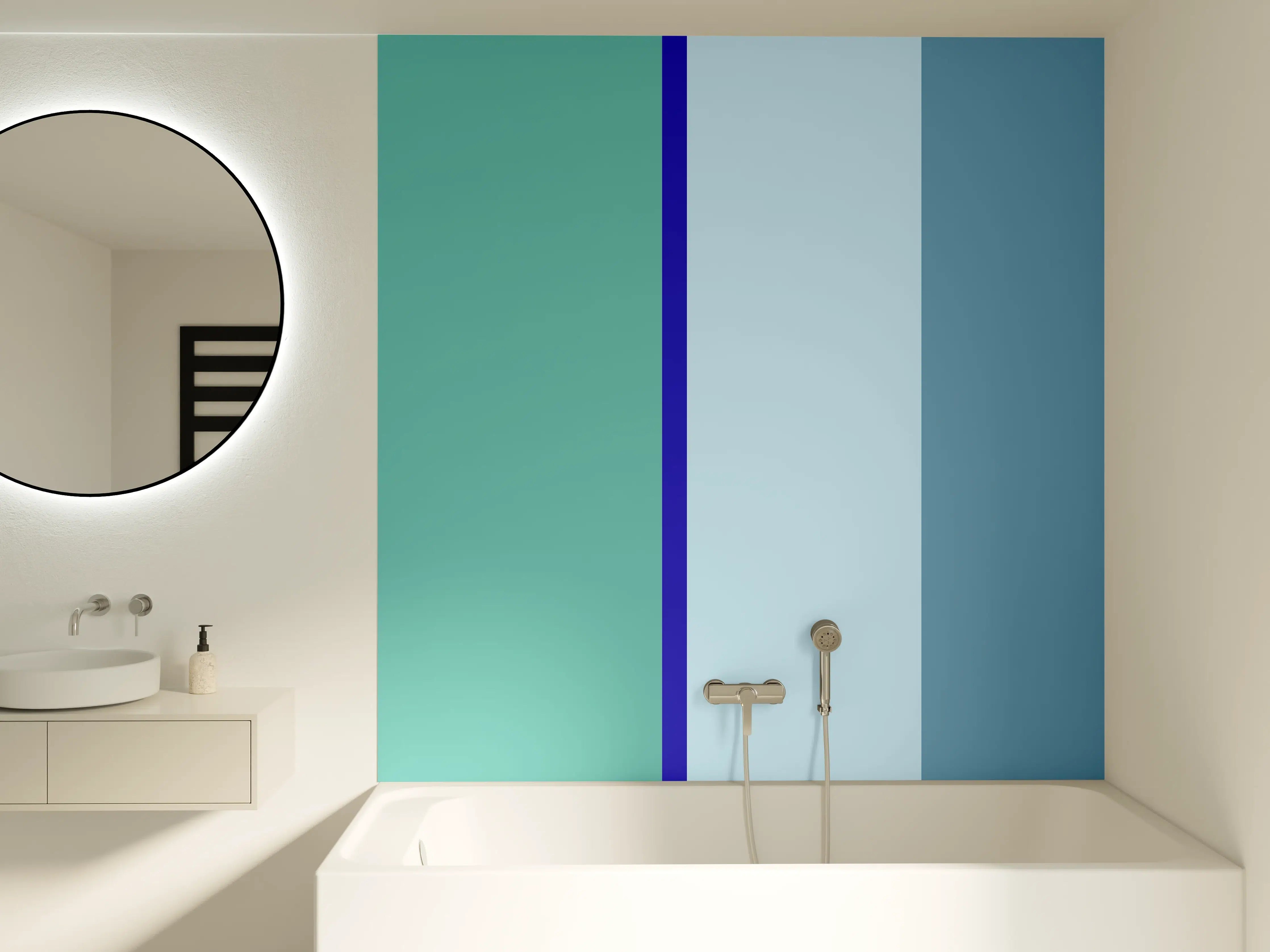 Badewannen-Rückwand - The Blues - Vertical - Ocean