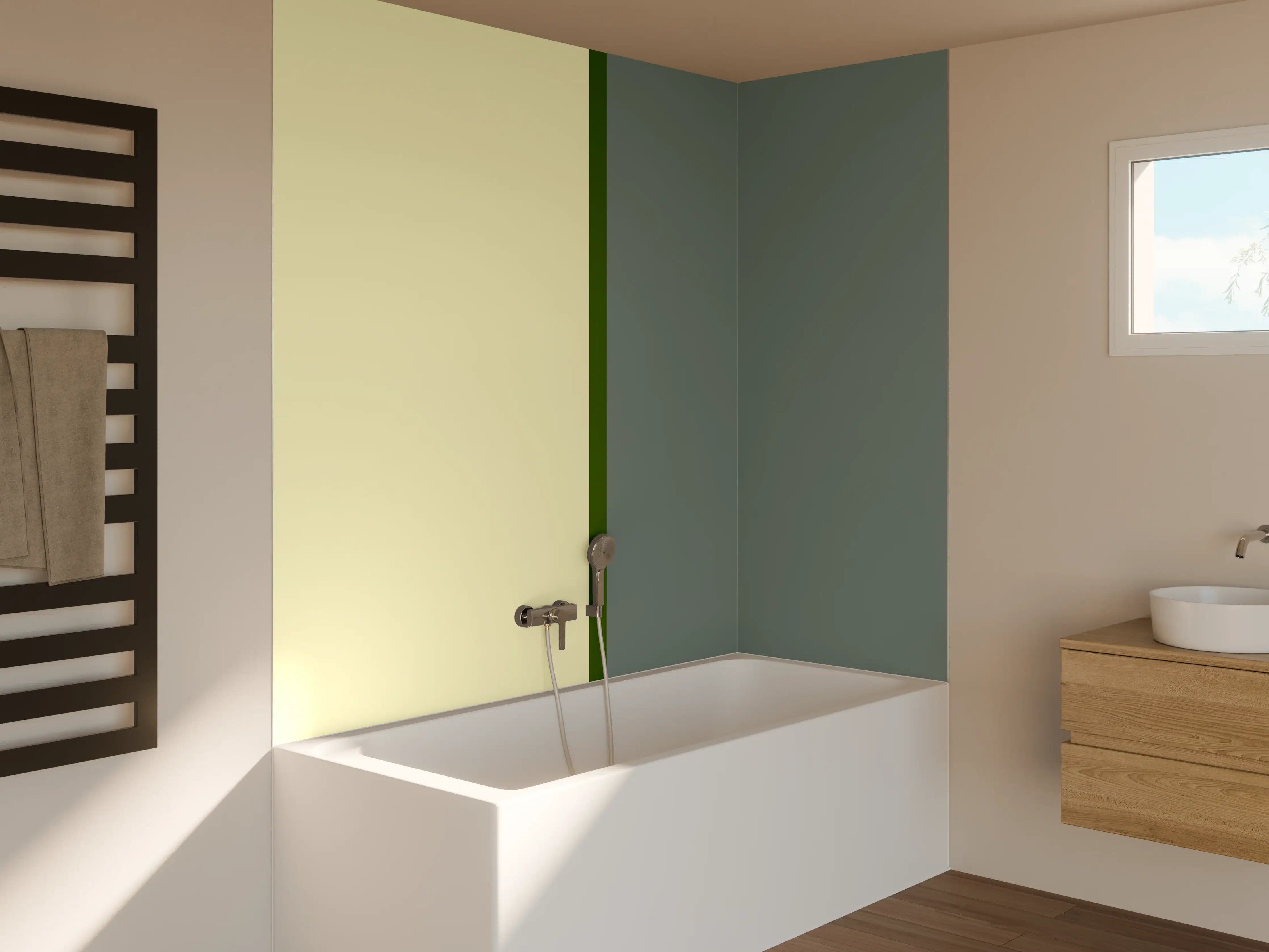 Badewannen-Rückwand - The Greens - Easy Vertical - Avocado