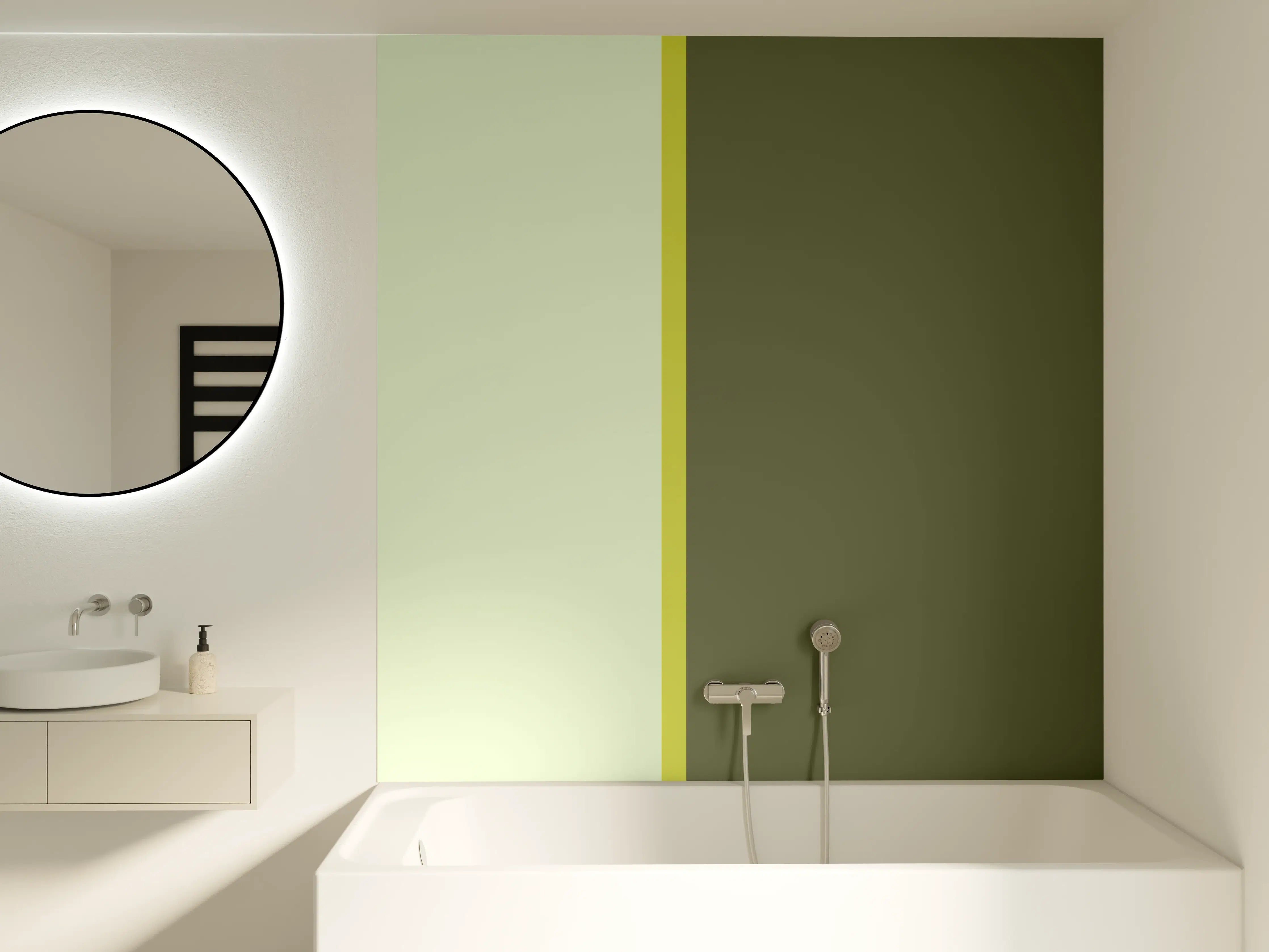 Badewannen-Rückwand - The Greens - Easy Vertical - Olive
