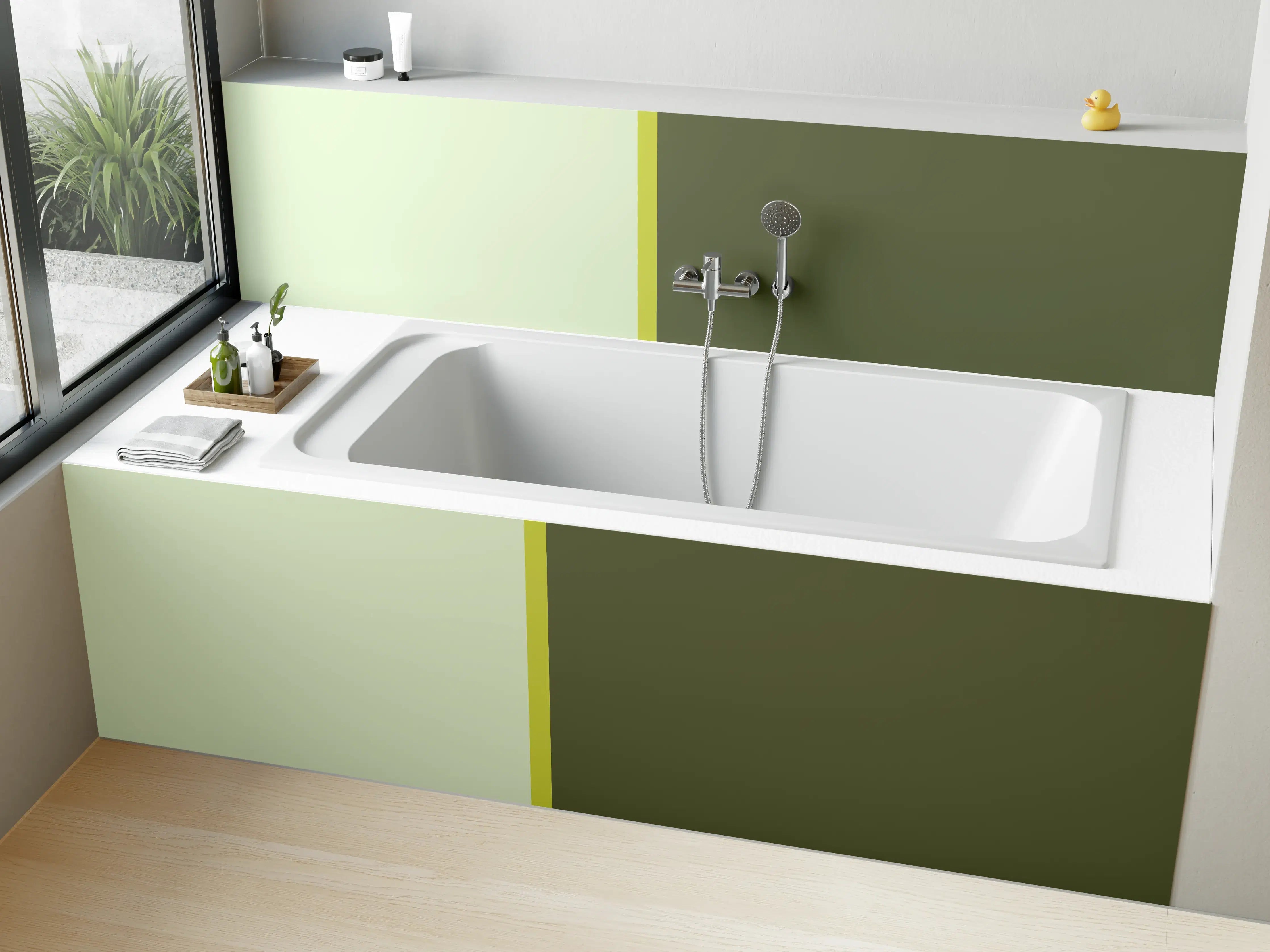 Badewannen-Rückwand - The Greens - Easy Vertical - Olive