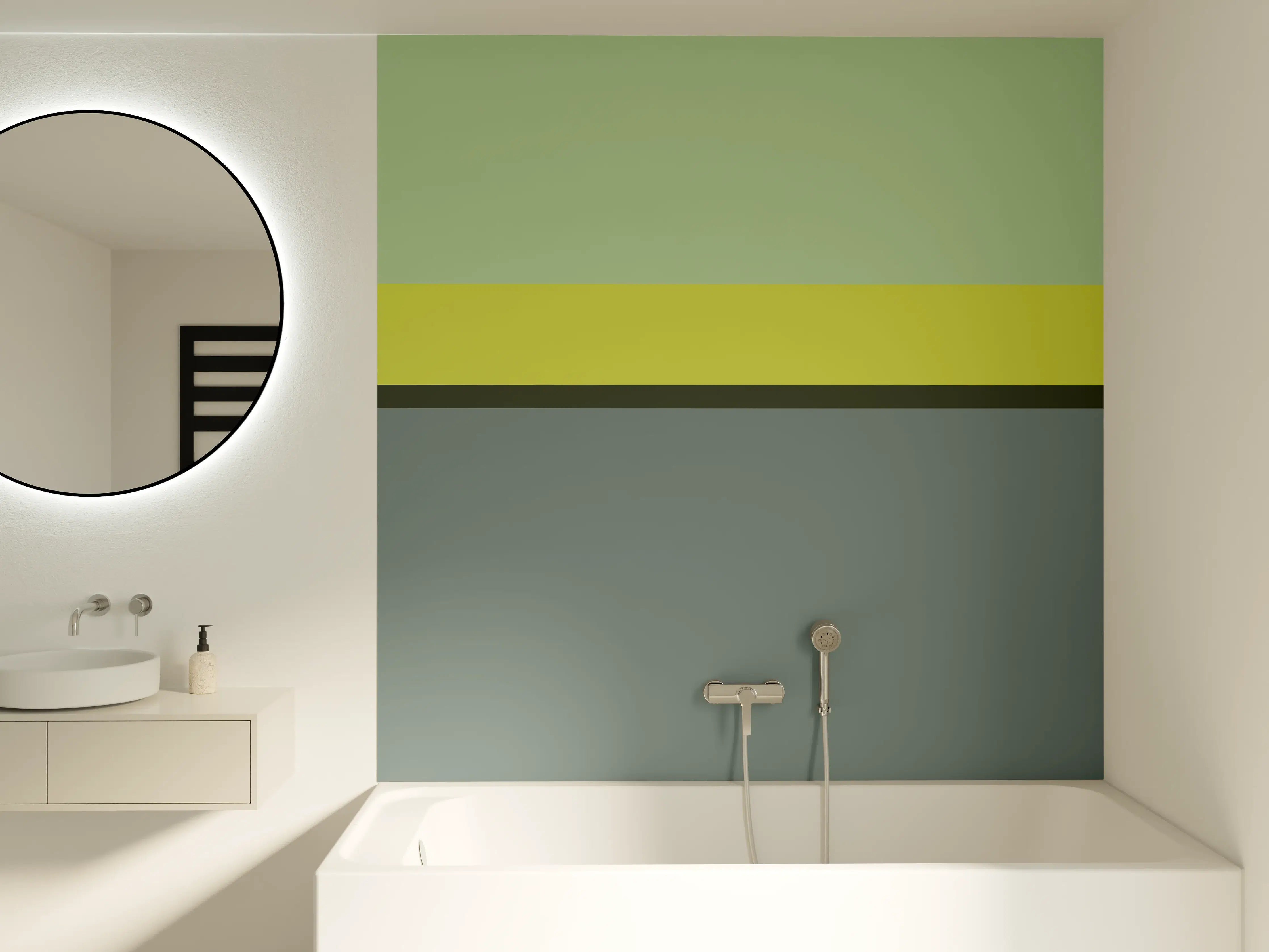 Badewannen-Rückwand - The Greens - Horizontal - Matcha