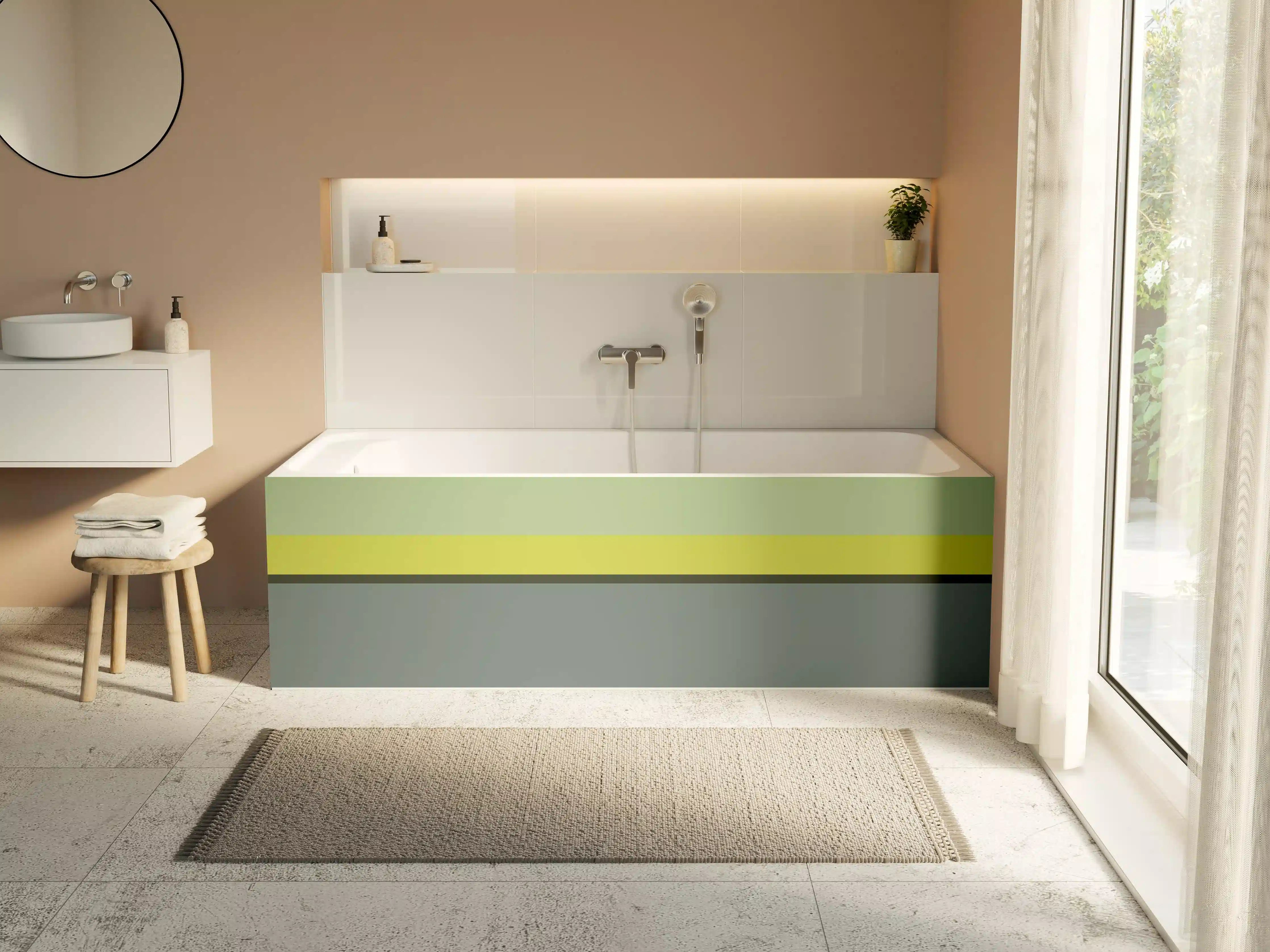 Badewannen-Rückwand - The Greens - Horizontal - Matcha