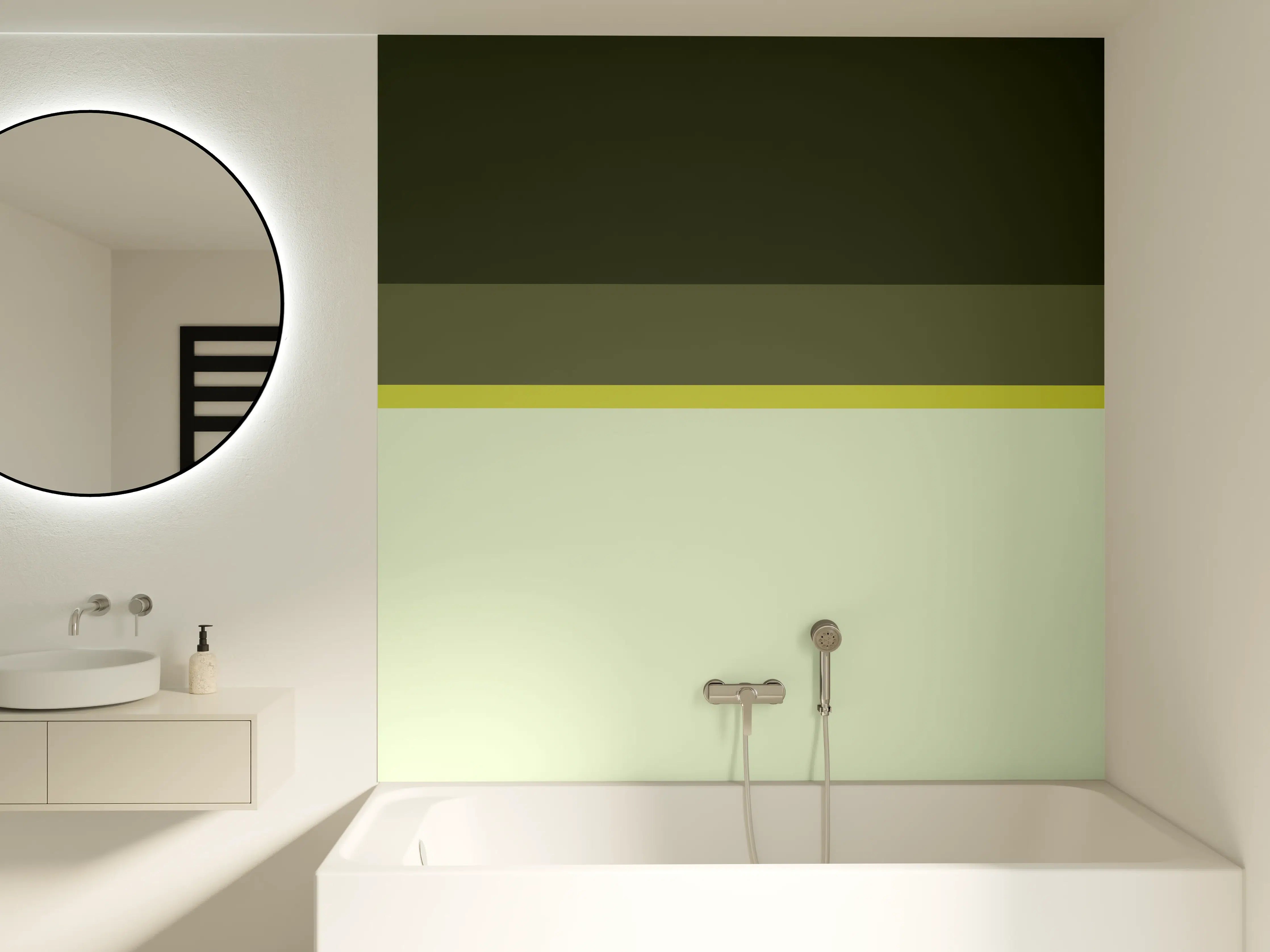 Badewannen-Rückwand - The Greens - Horizontal - Olive