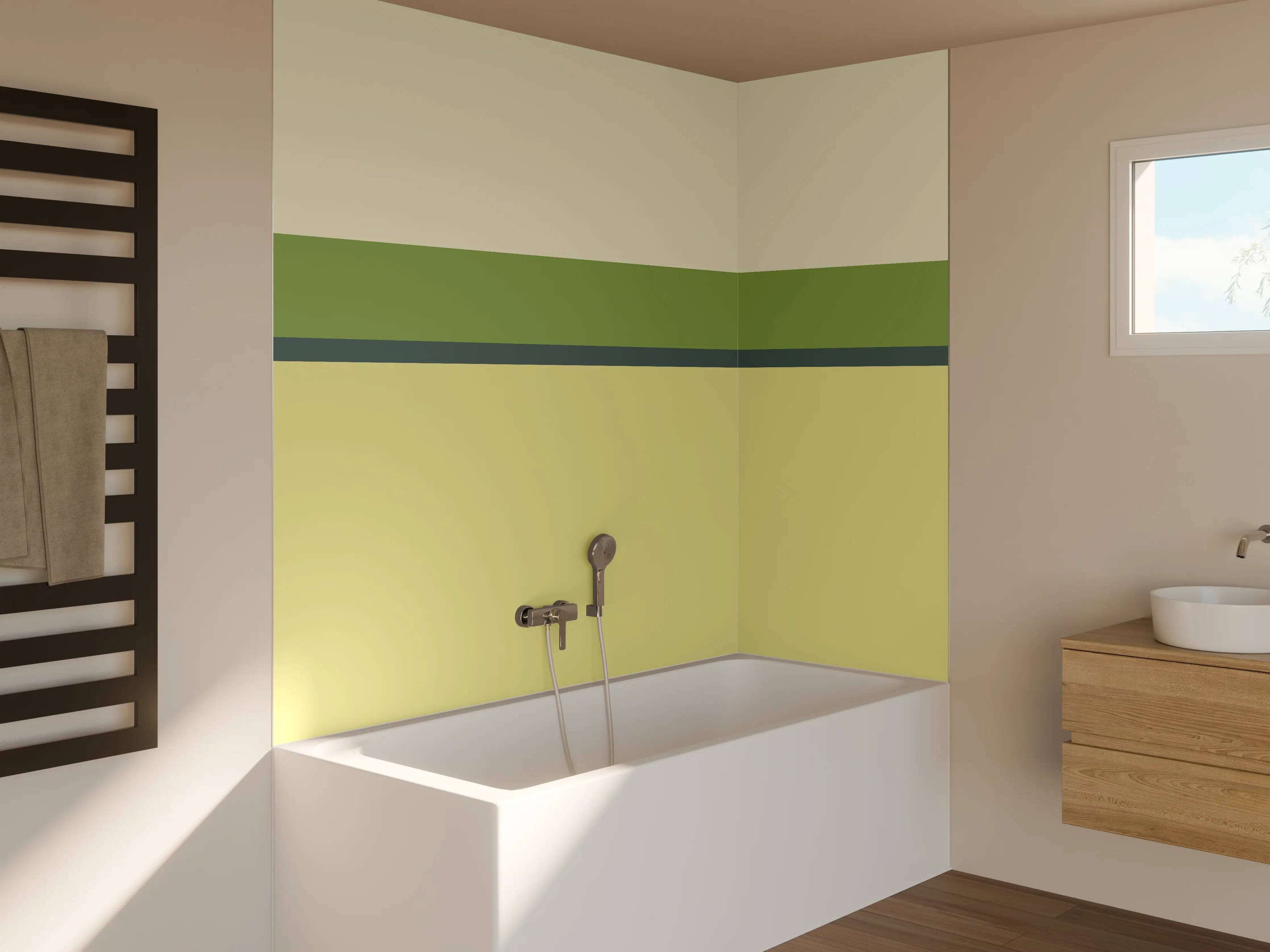 Badewannen-Rückwand - The Greens - Horizontal - Pistachio