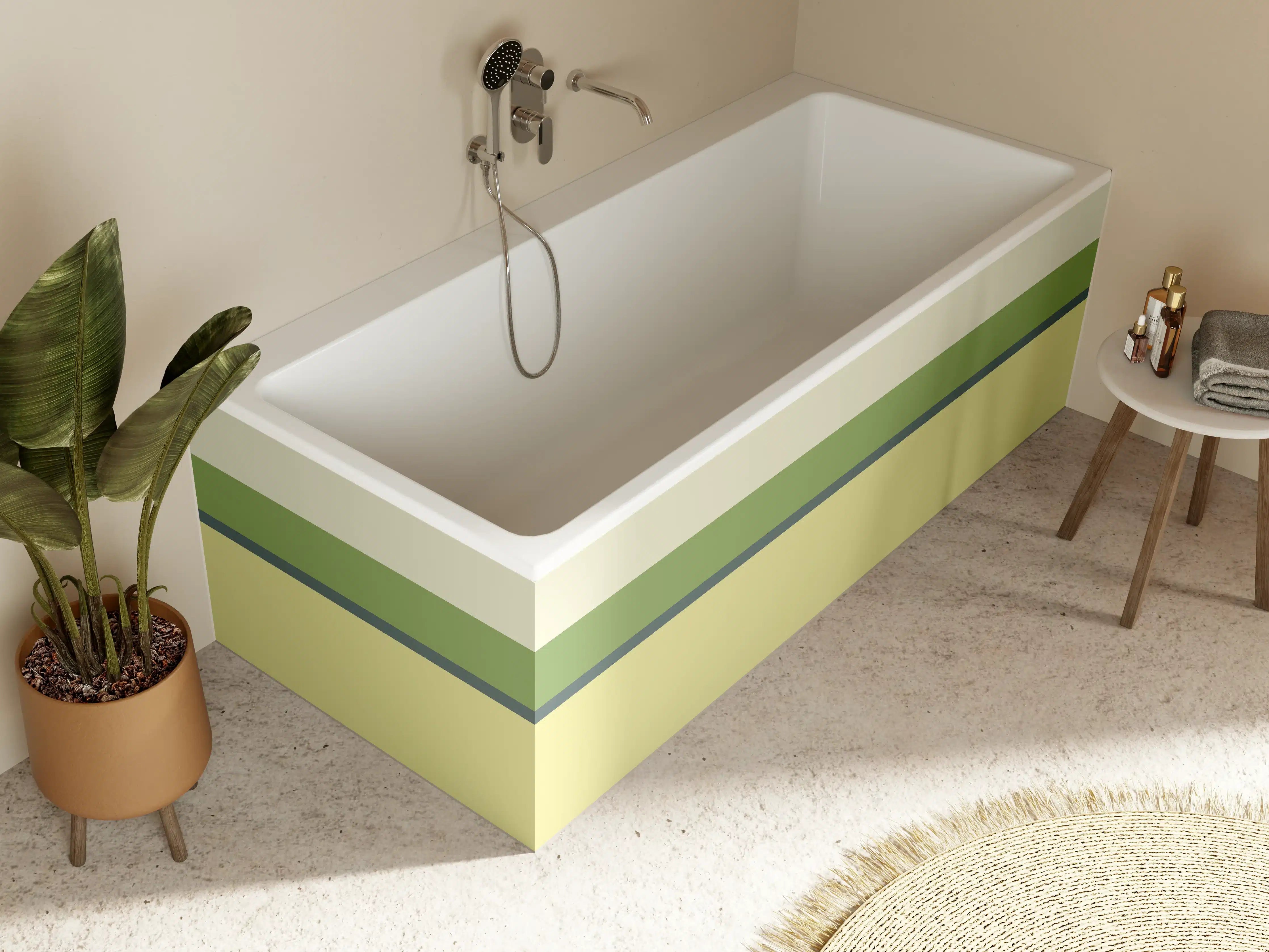 Badewannen-Rückwand - The Greens - Horizontal - Pistachio