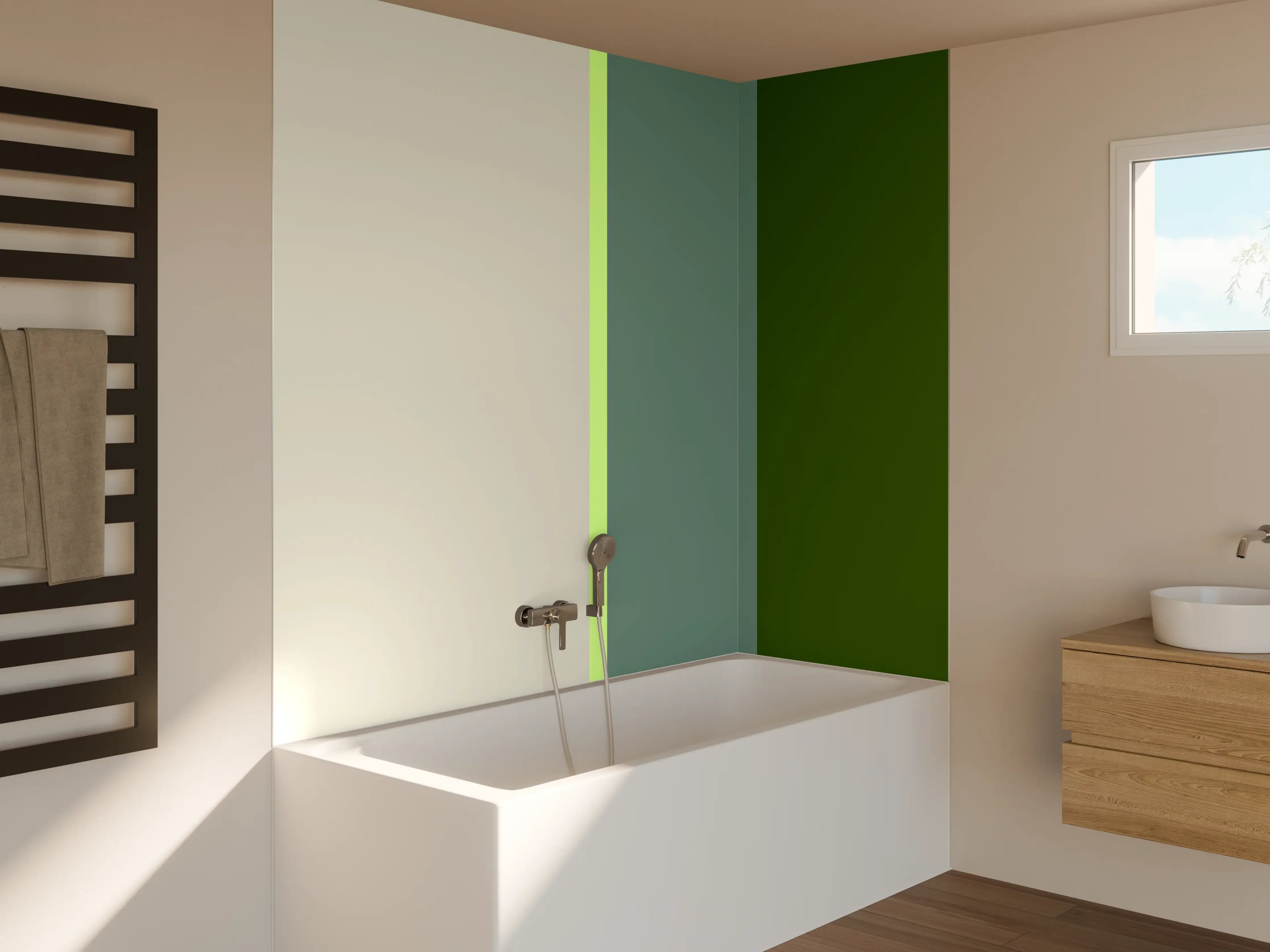 Badewannen-Rückwand - The Greens - Vertical - Granny Smith