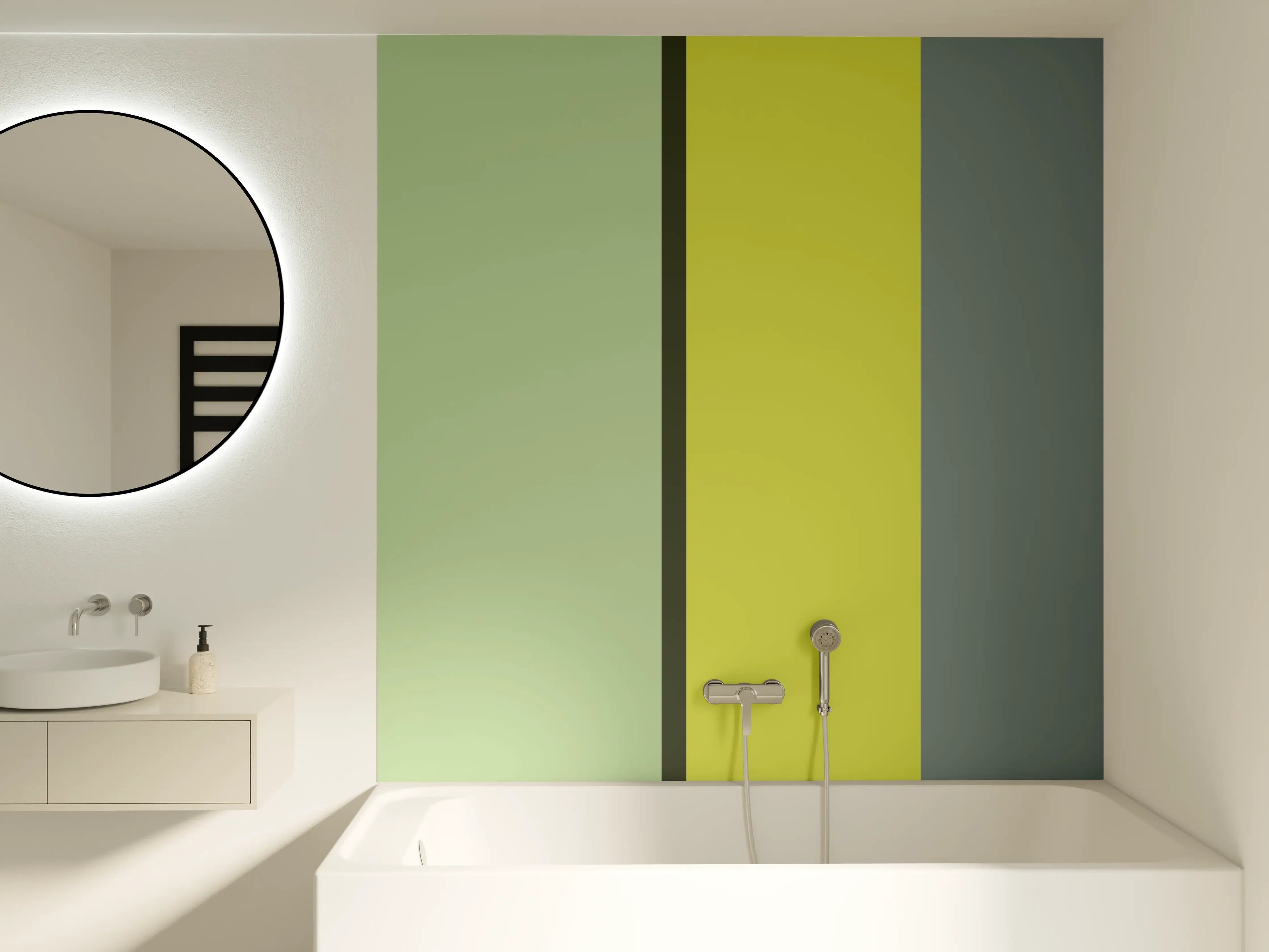 Badewannen-Rückwand - The Greens - Vertical - Matcha