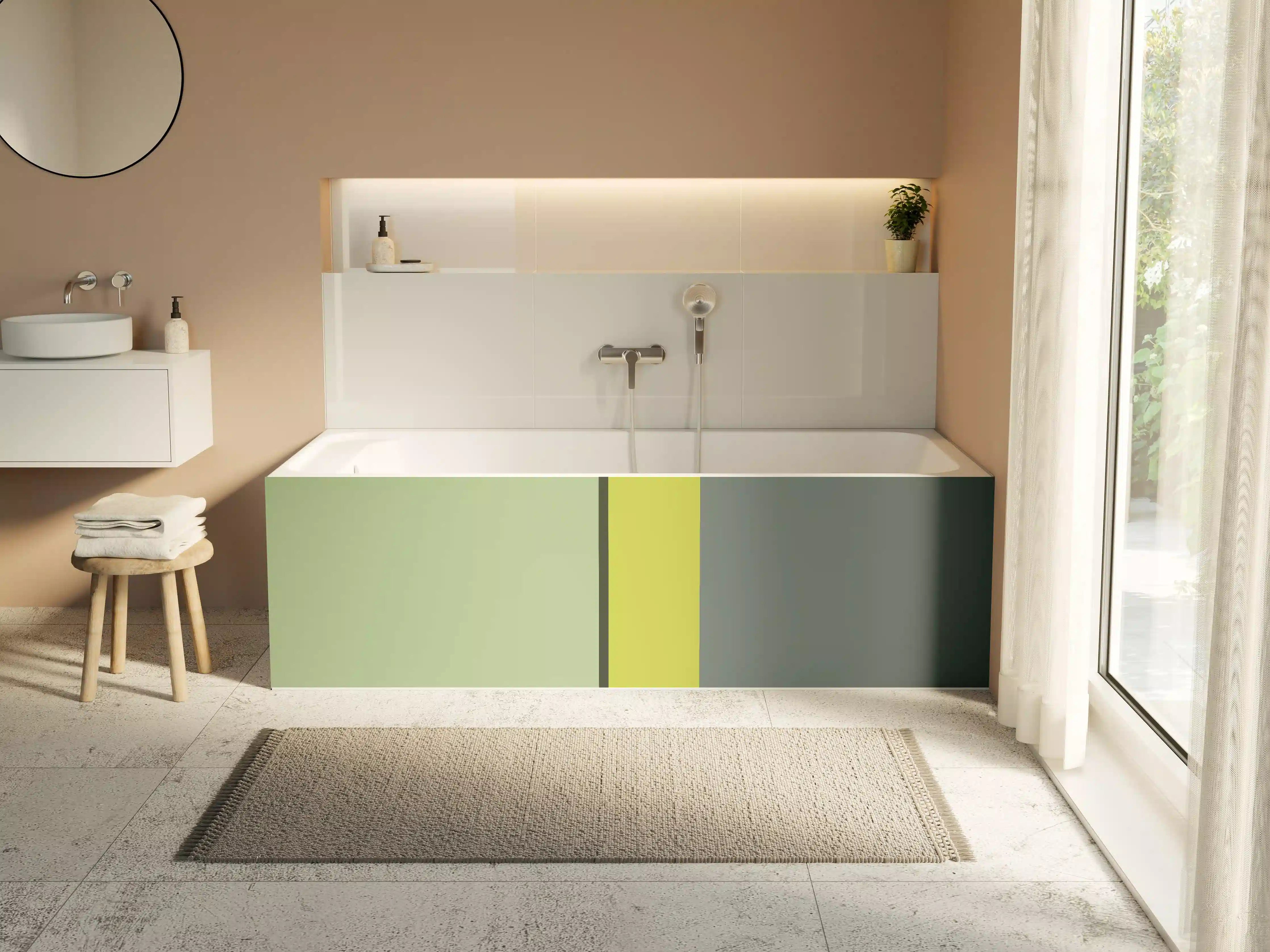 Badewannen-Rückwand - The Greens - Vertical - Matcha