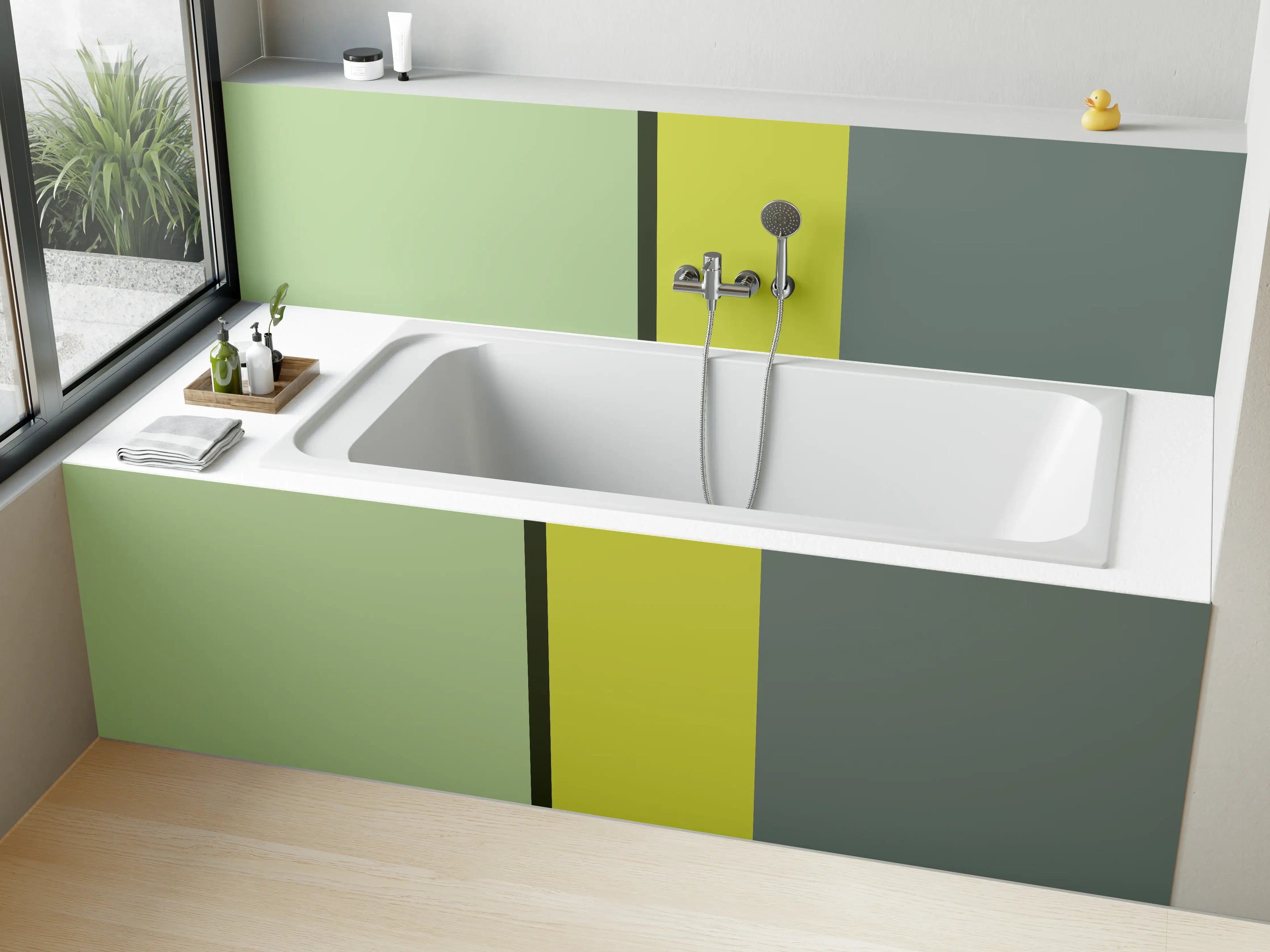 Badewannen-Rückwand - The Greens - Vertical - Matcha