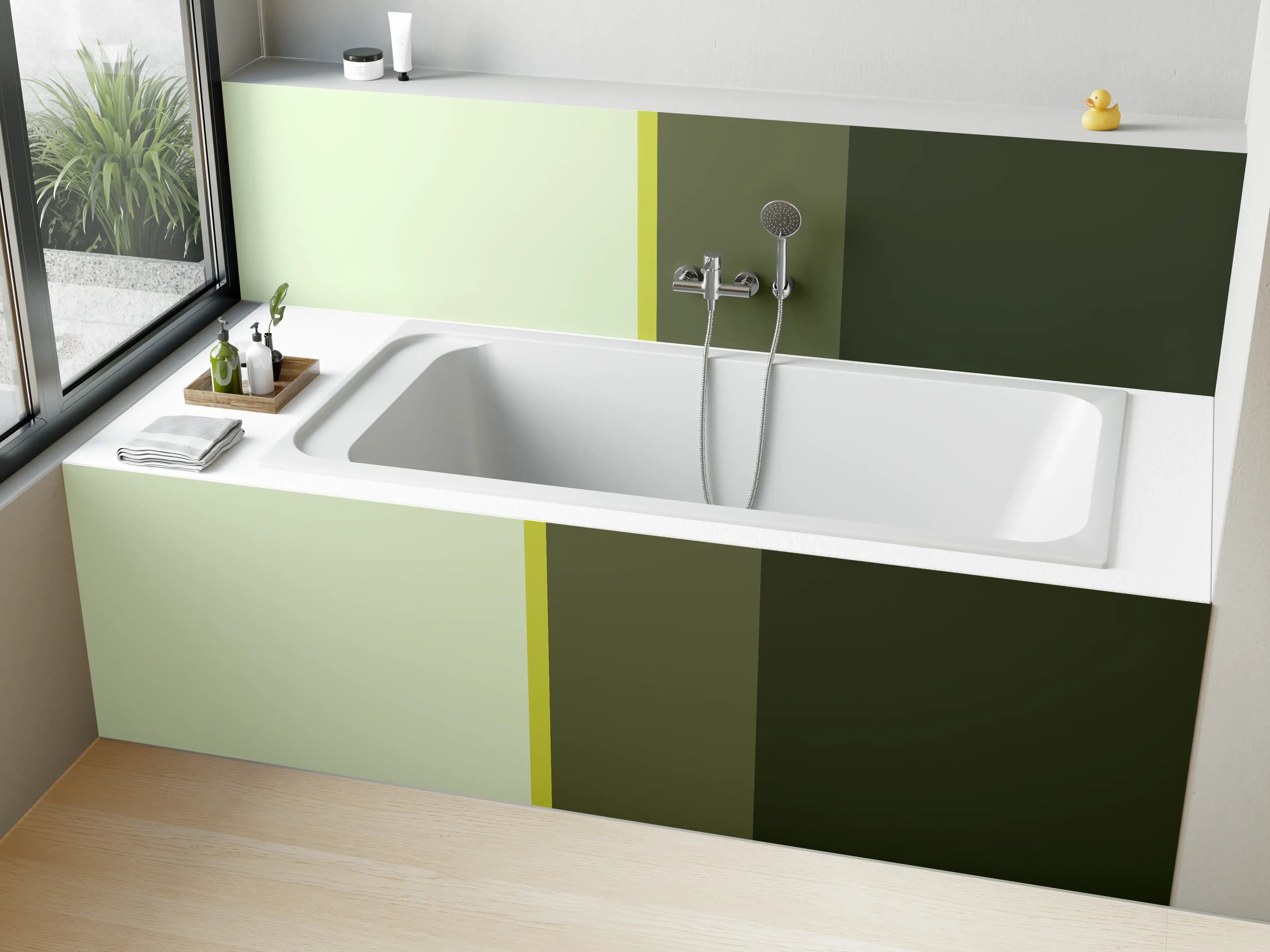 Badewannen-Rückwand - The Greens - Vertical - Olive