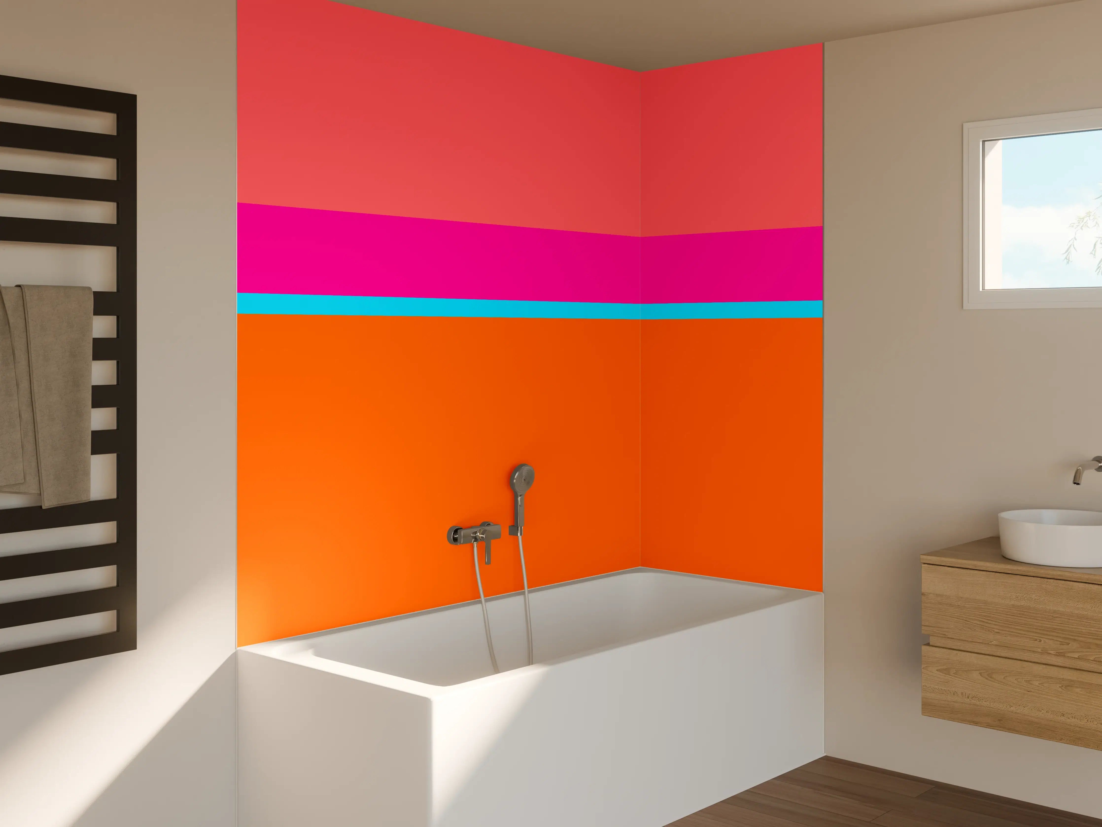 Badewannen-Rückwand - The Neons - Horizontal - Nova