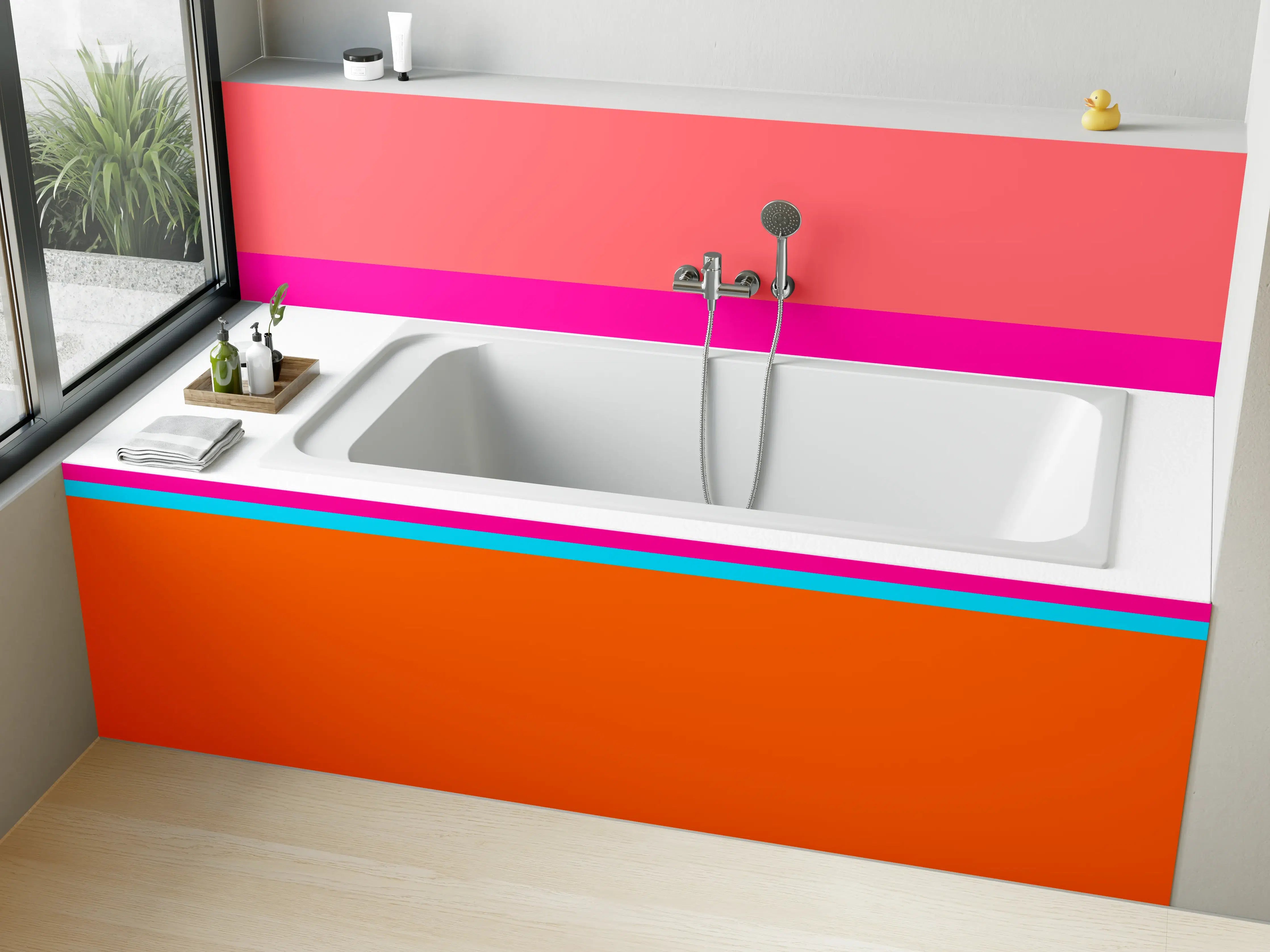 Badewannen-Rückwand - The Neons - Horizontal - Nova