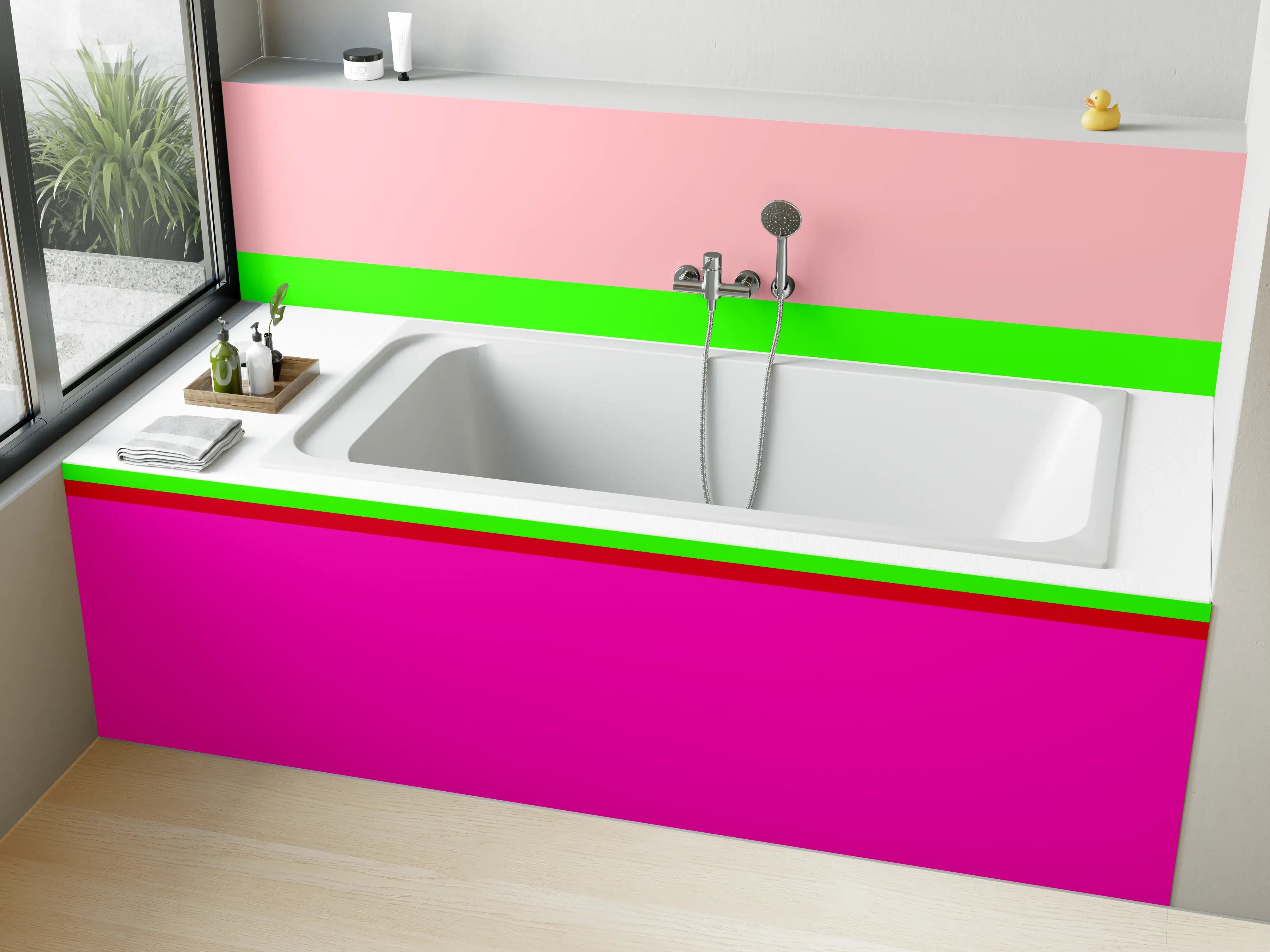 Badewannen-Rückwand - The Neons - Horizontal - Nox