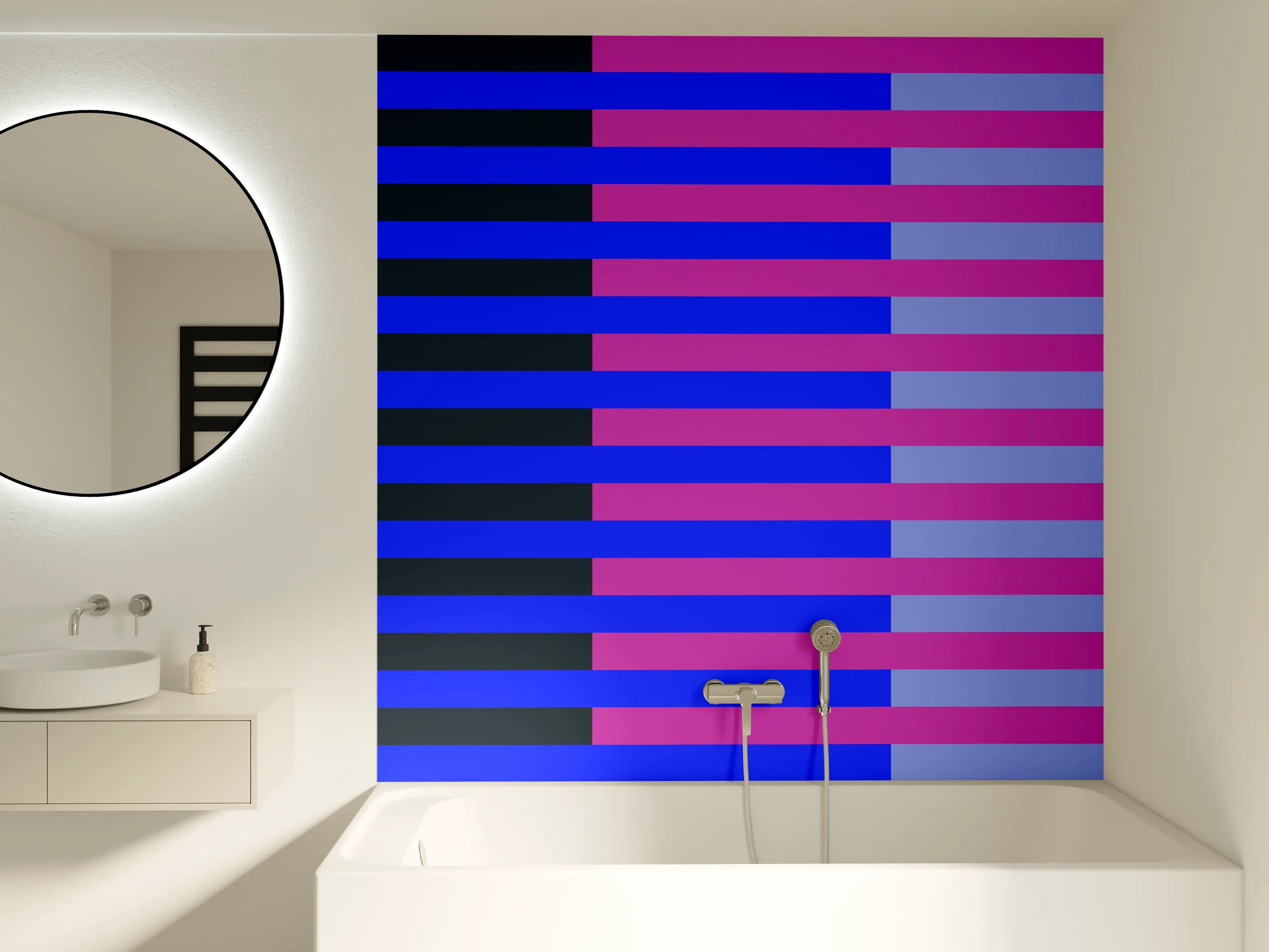 Badewannen-Rückwand - The Neons - Multy Stripes - Luna