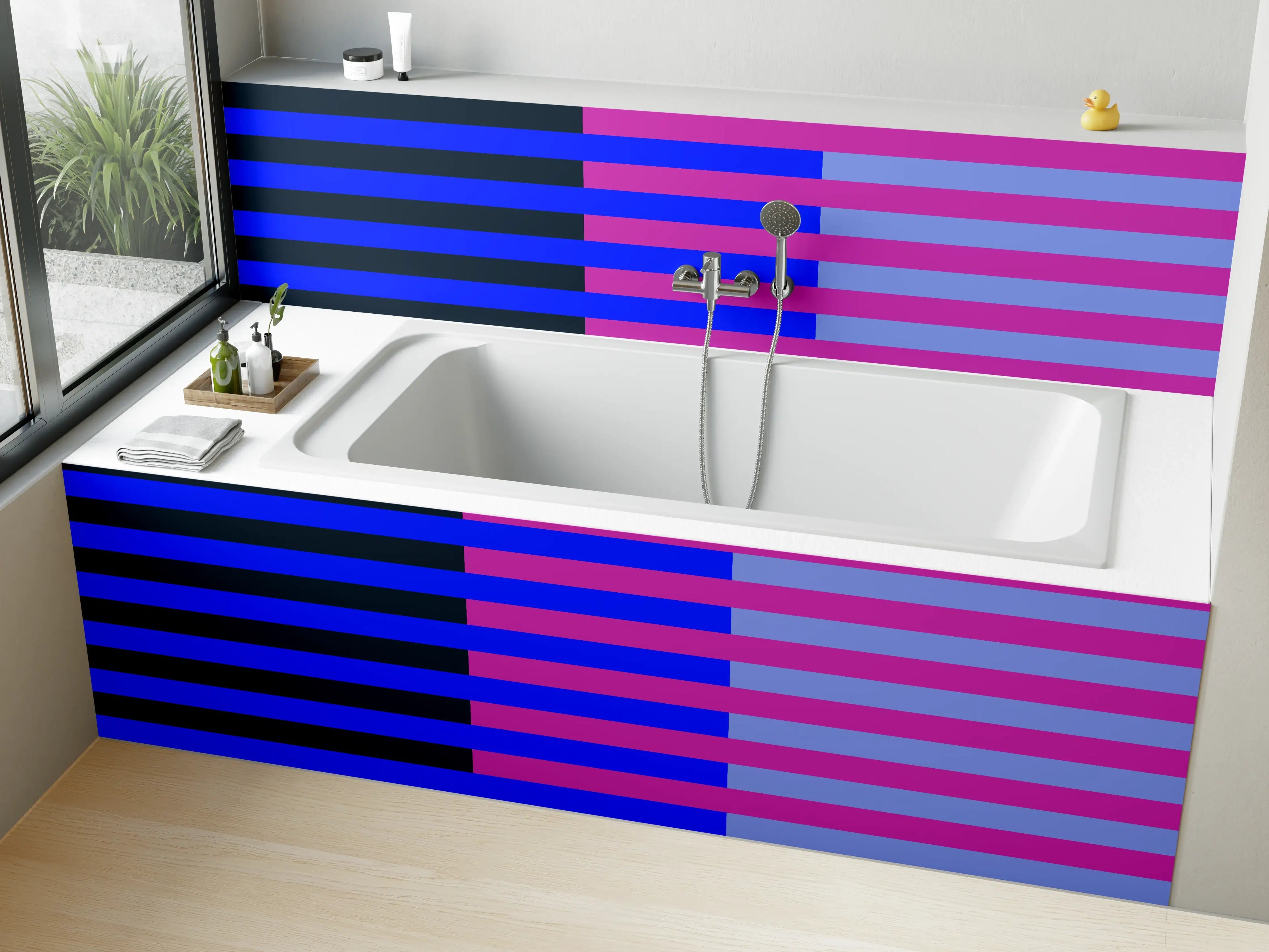 Badewannen-Rückwand - The Neons - Multy Stripes - Luna