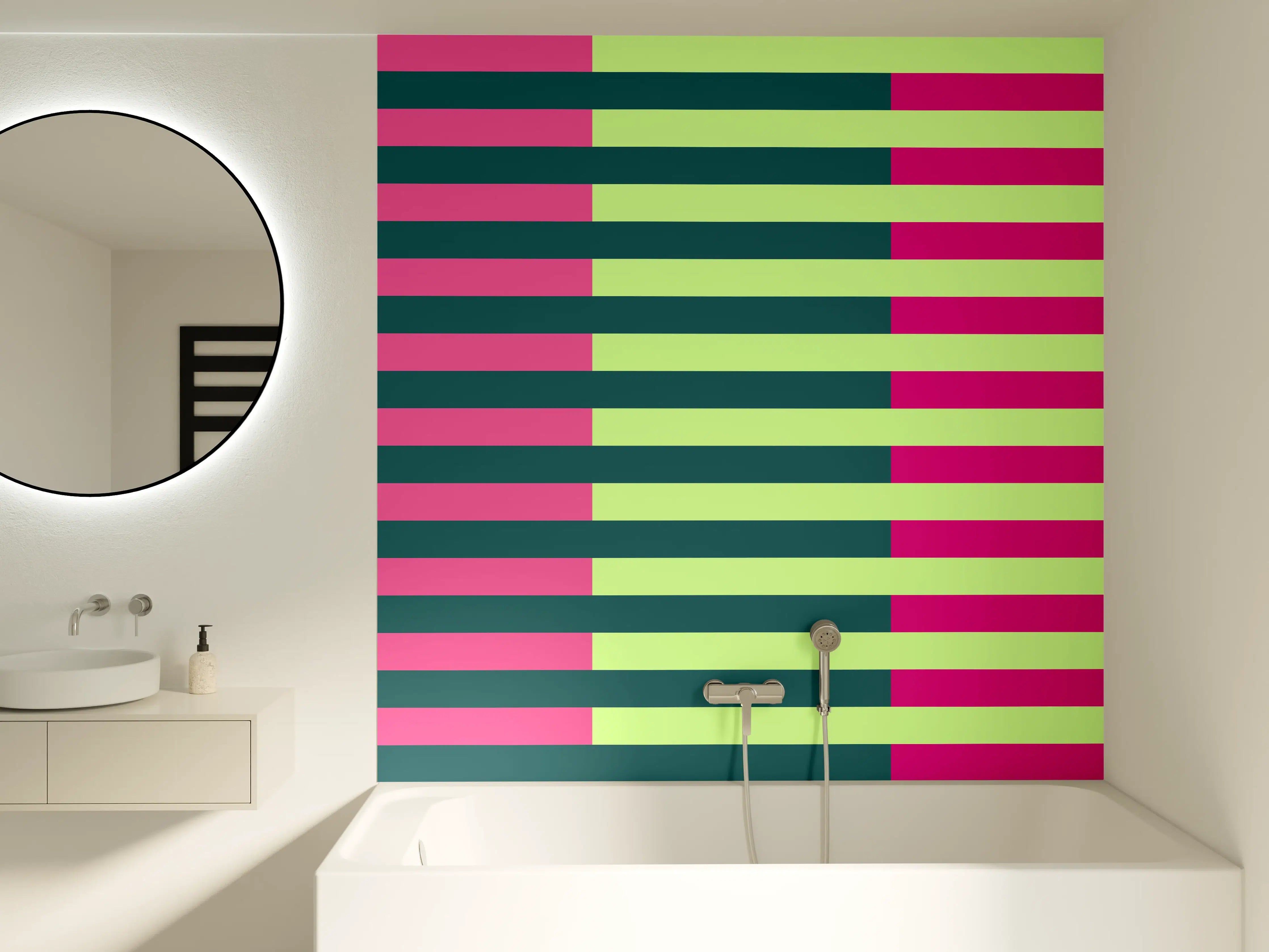 Badewannen-Rückwand - The Neons - Multy Stripes - Lyra