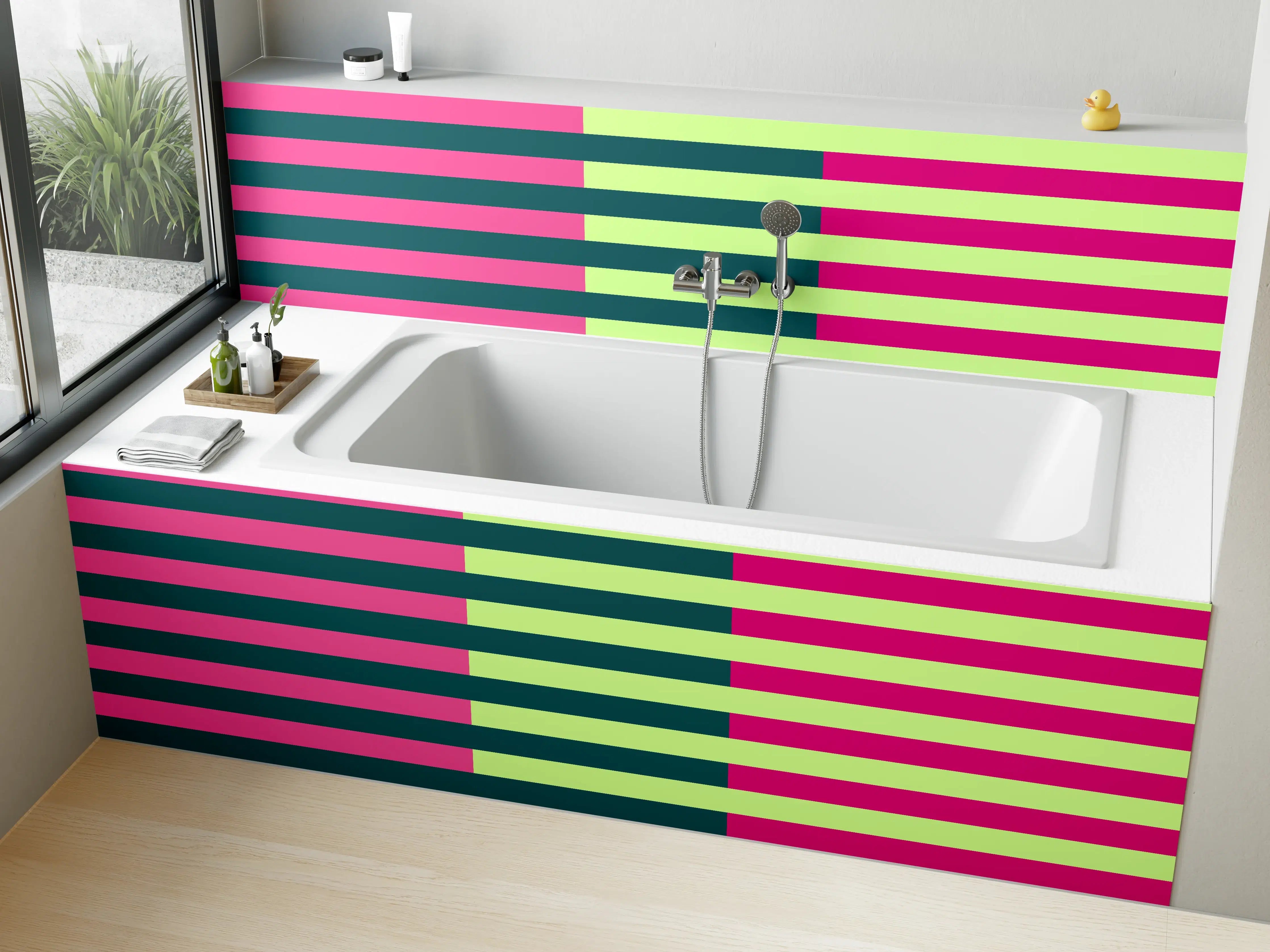 Badewannen-Rückwand - The Neons - Multy Stripes - Lyra