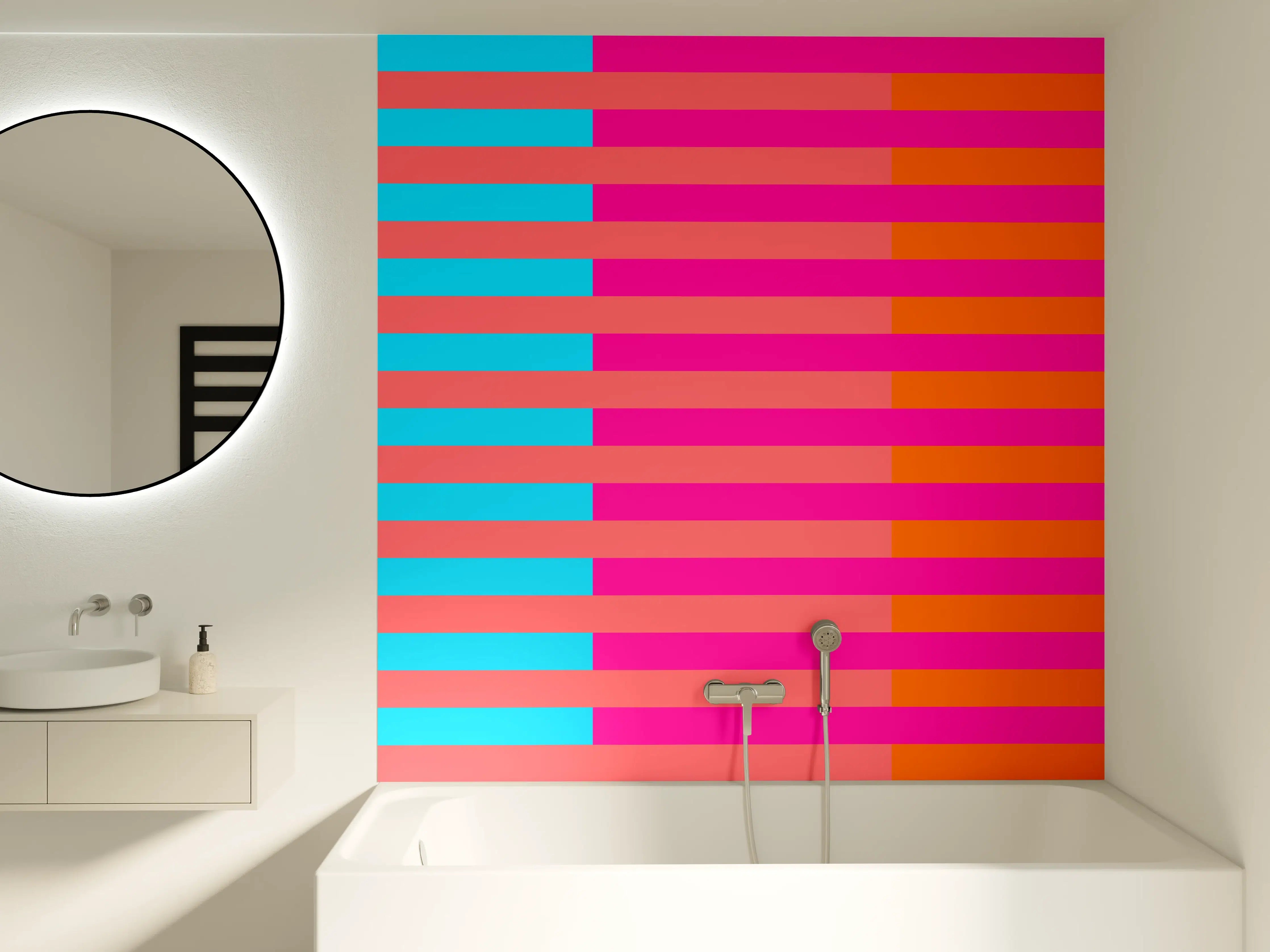 Badewannen-Rückwand - The Neons - Multy Stripes - Nova