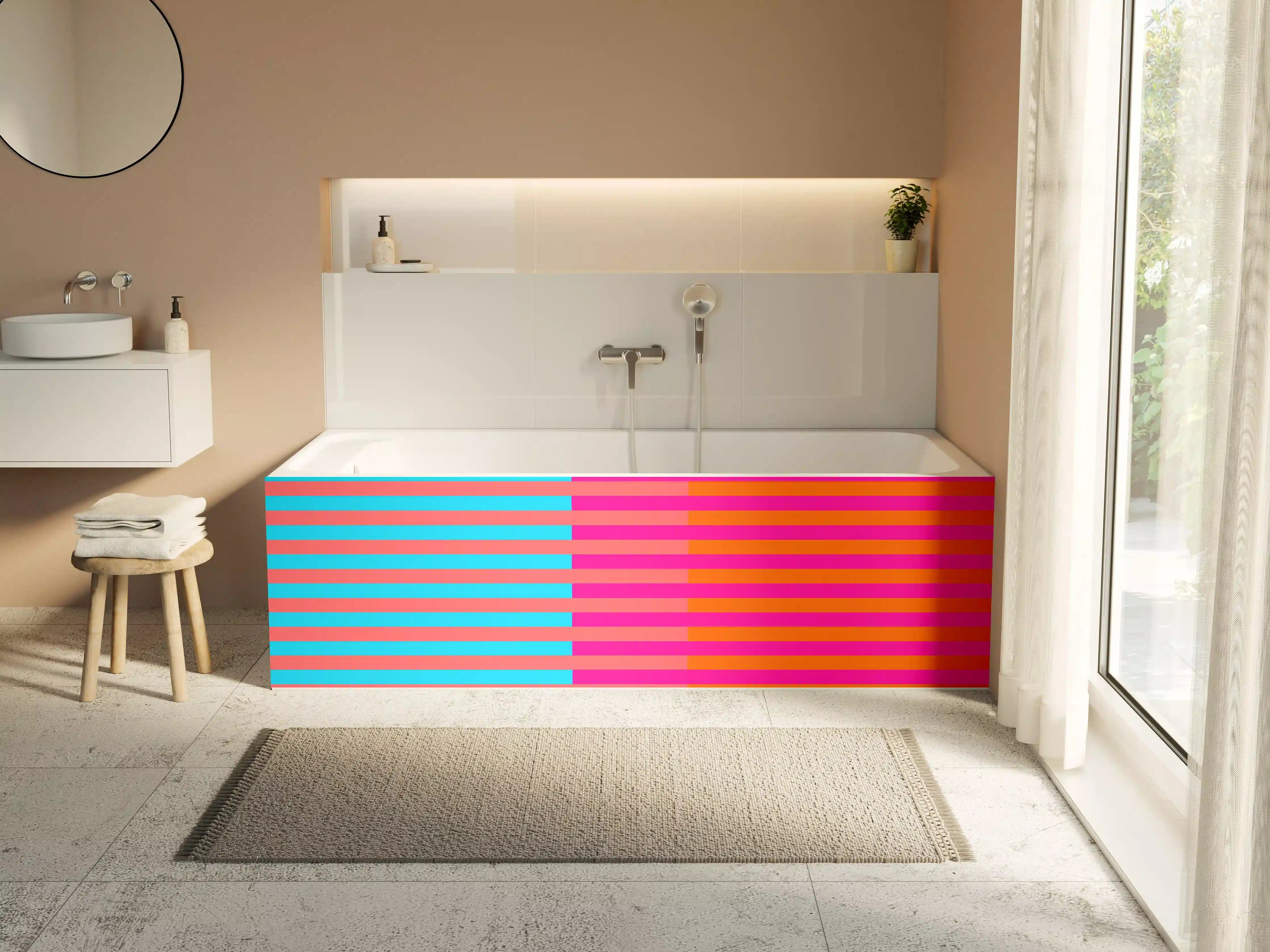 Badewannen-Rückwand - The Neons - Multy Stripes - Nova