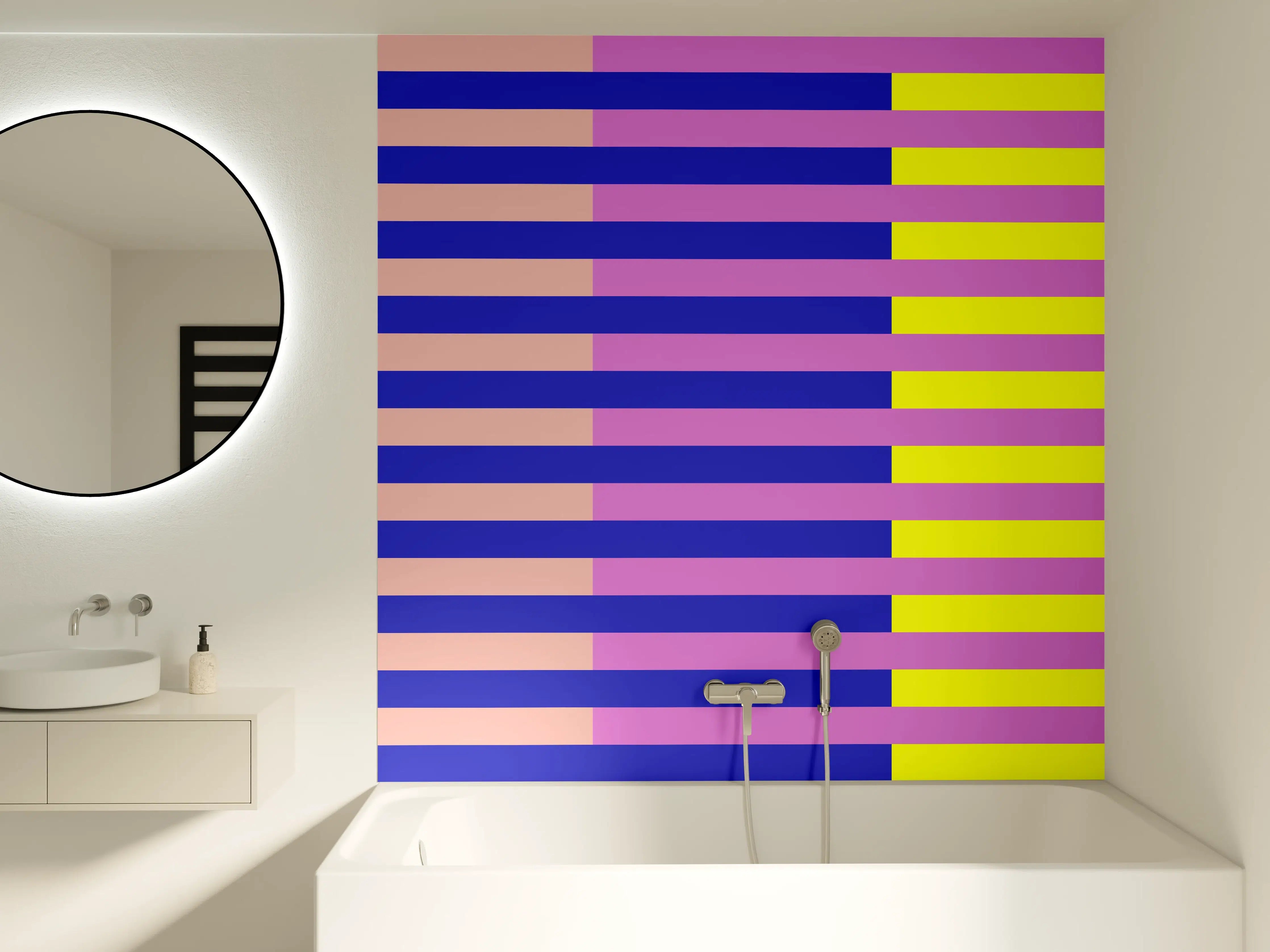 Badewannen-Rückwand - The Neons - Multy Stripes - Stellar