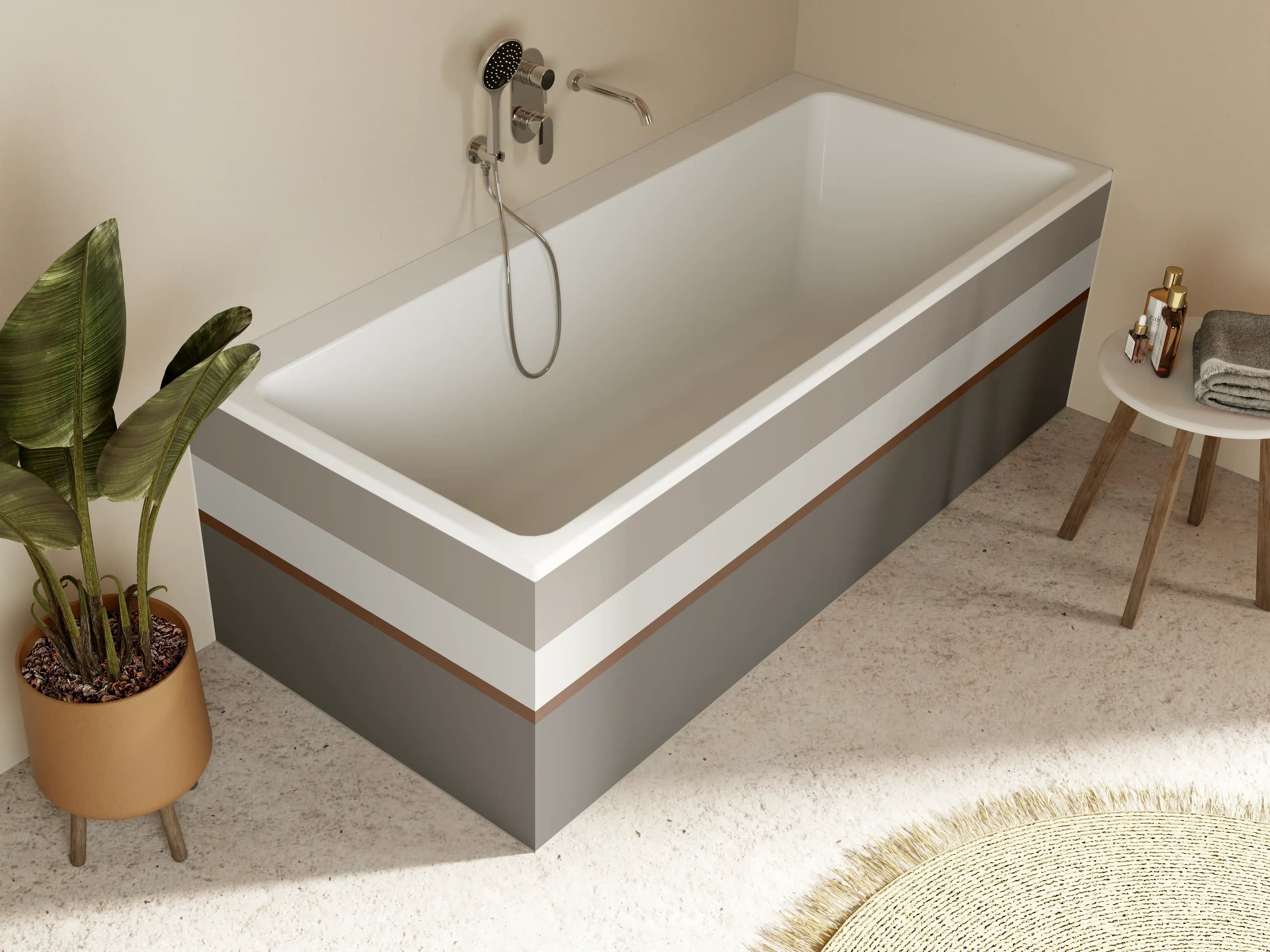 Badewannen-Rückwand - The Nudes - Horizontal - Ash