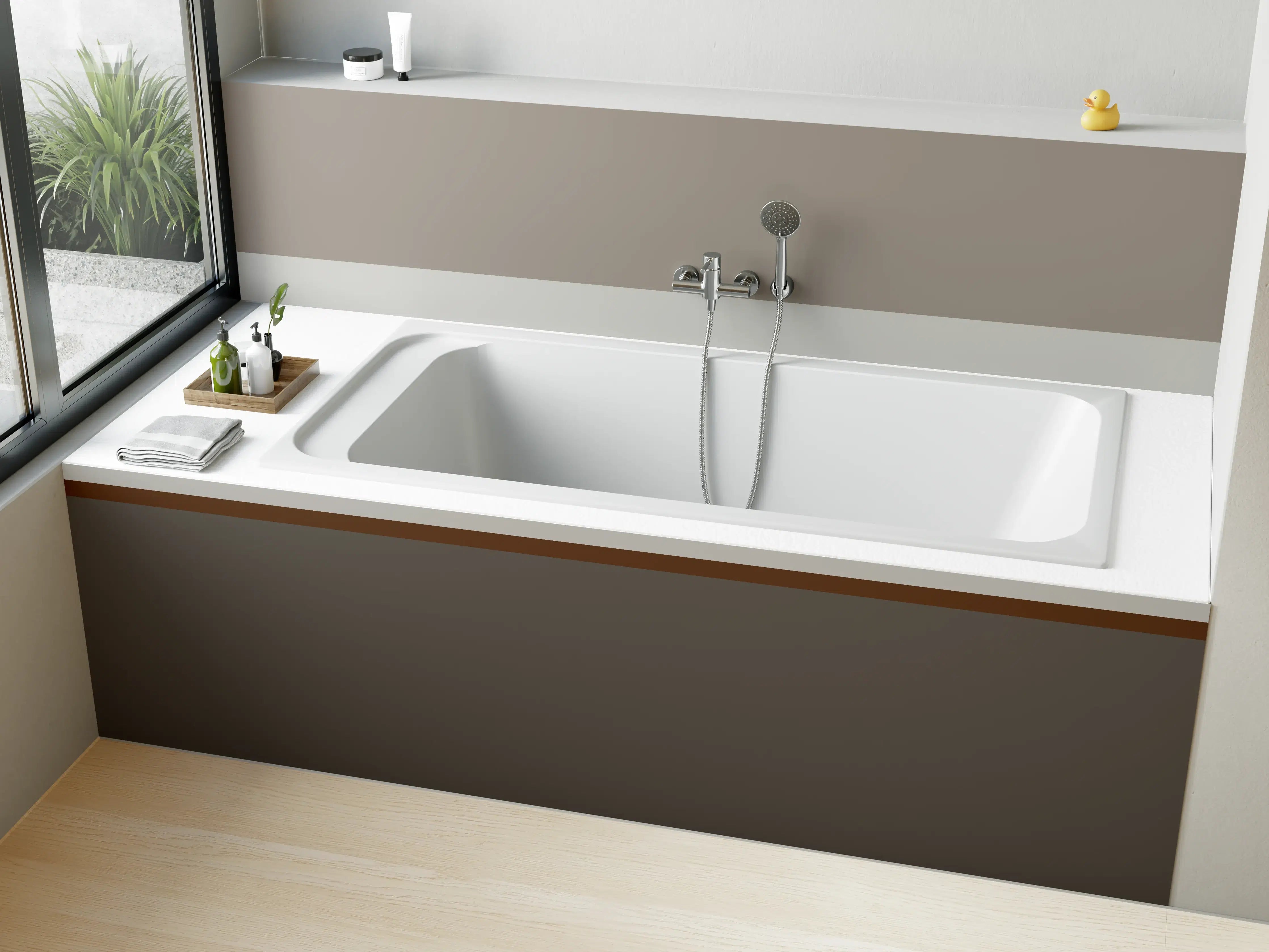 Badewannen-Rückwand - The Nudes - Horizontal - Ash